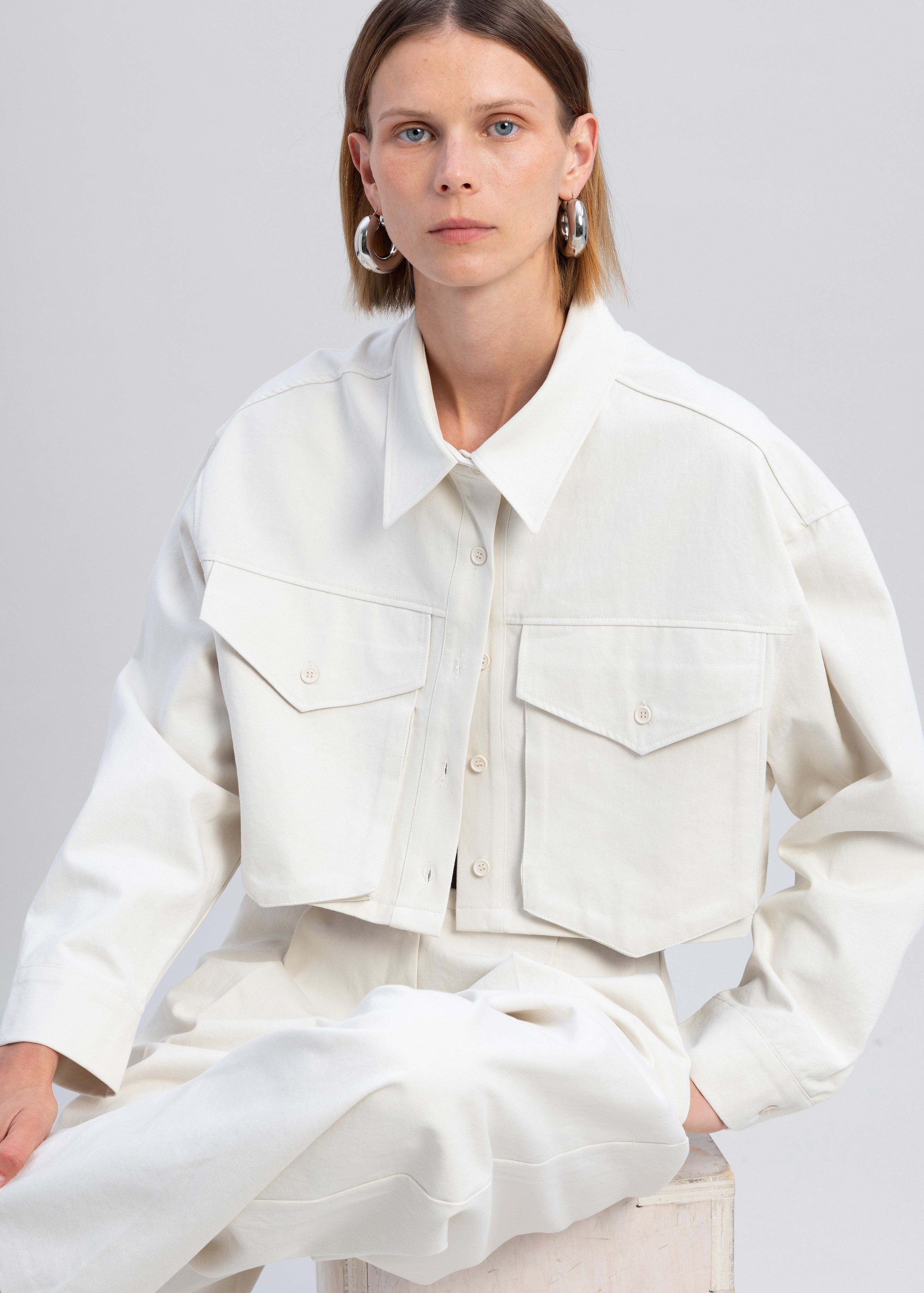 Carline Pocket Shirt - Cream sold by Frankie Shop product image thumbnail 4