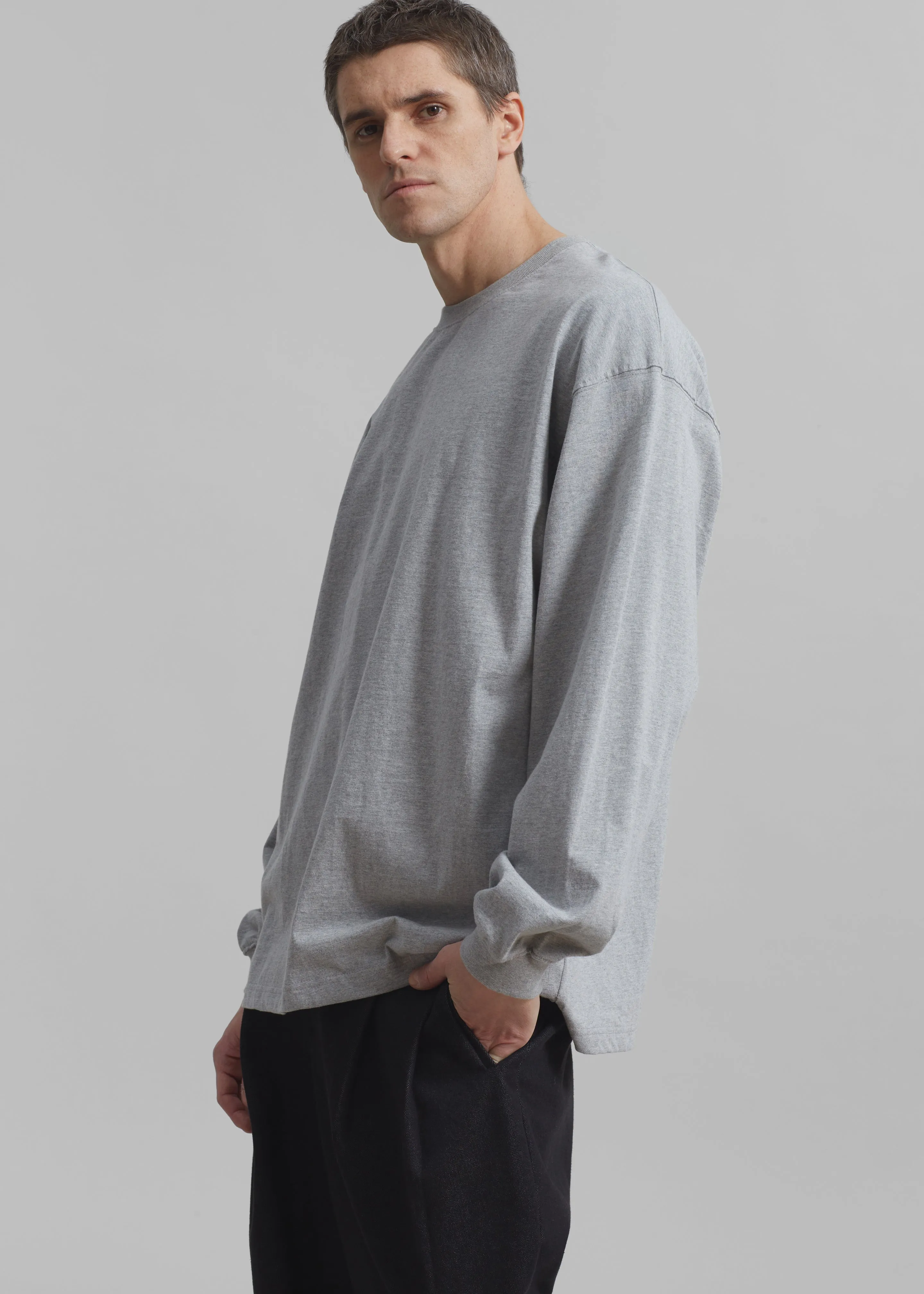 Christopher Long Sleeve Tee - Grey sold by Frankie Shop