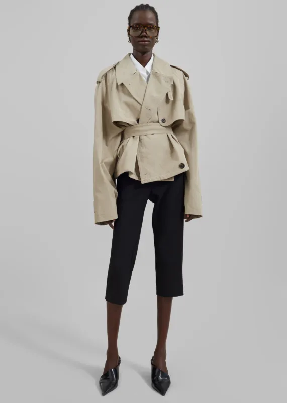 Mads Cropped Trench - Beige sold by Frankie Shop