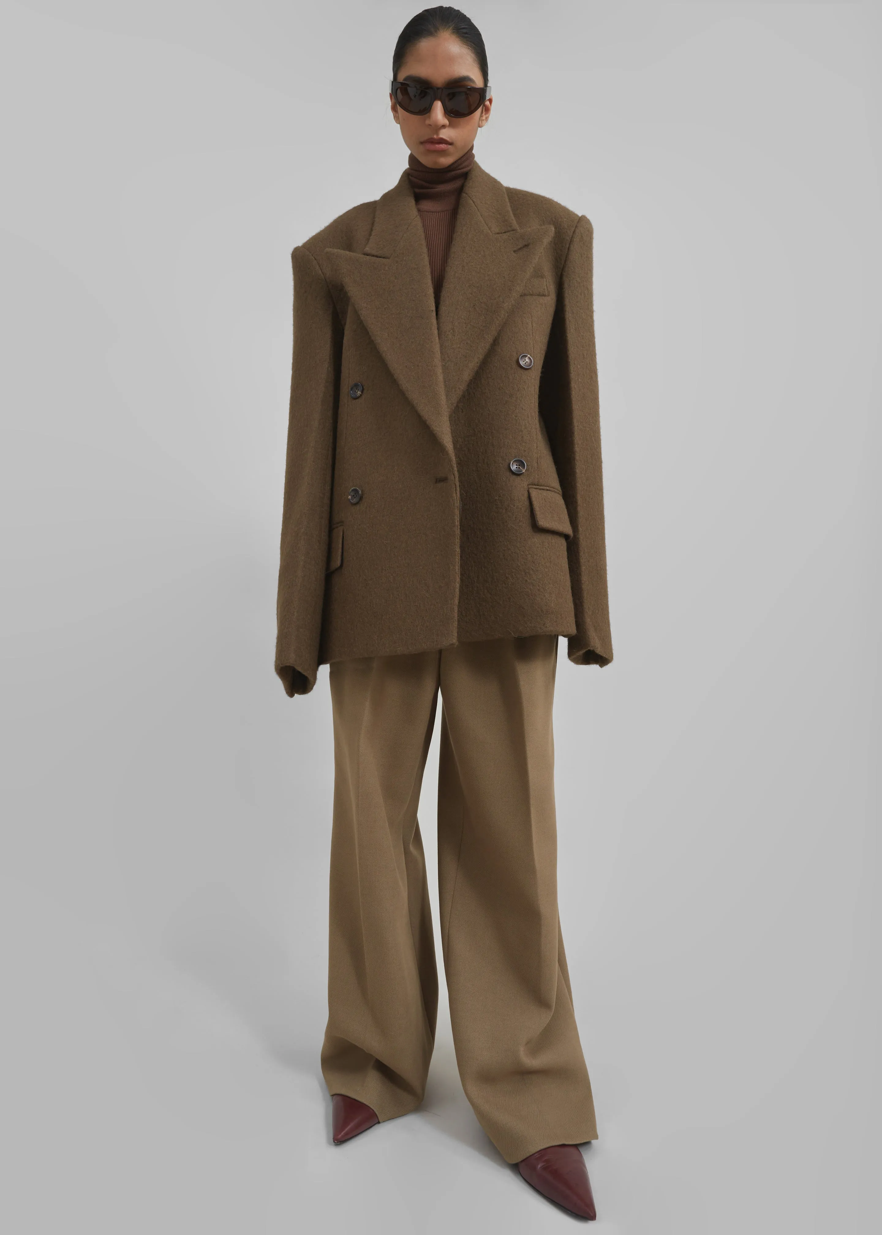 Keira Double Breasted Wool Blazer - Brown sold by Frankie Shop product image thumbnail 3