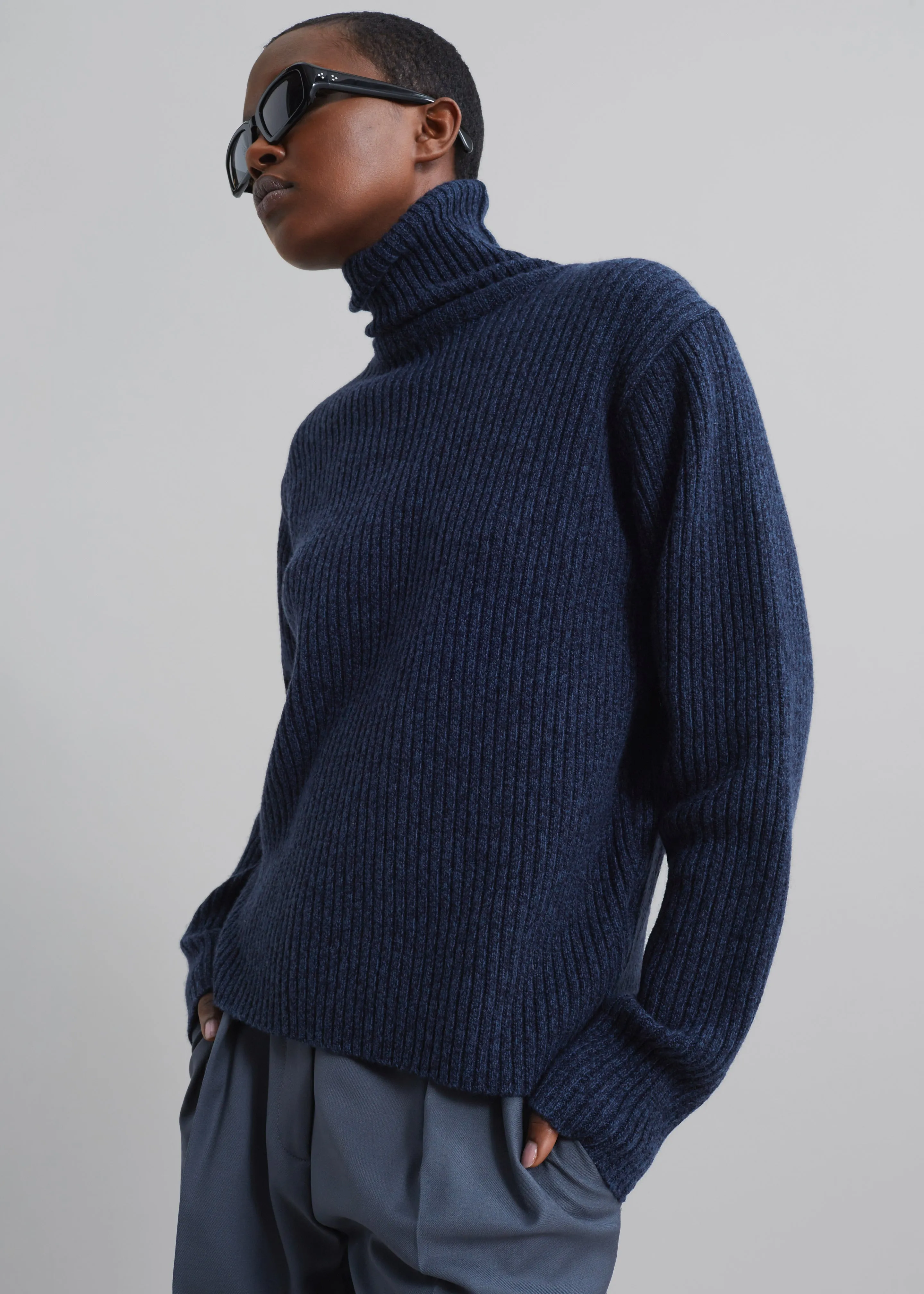 Koda Wool Turtleneck - Navy sold by Frankie Shop