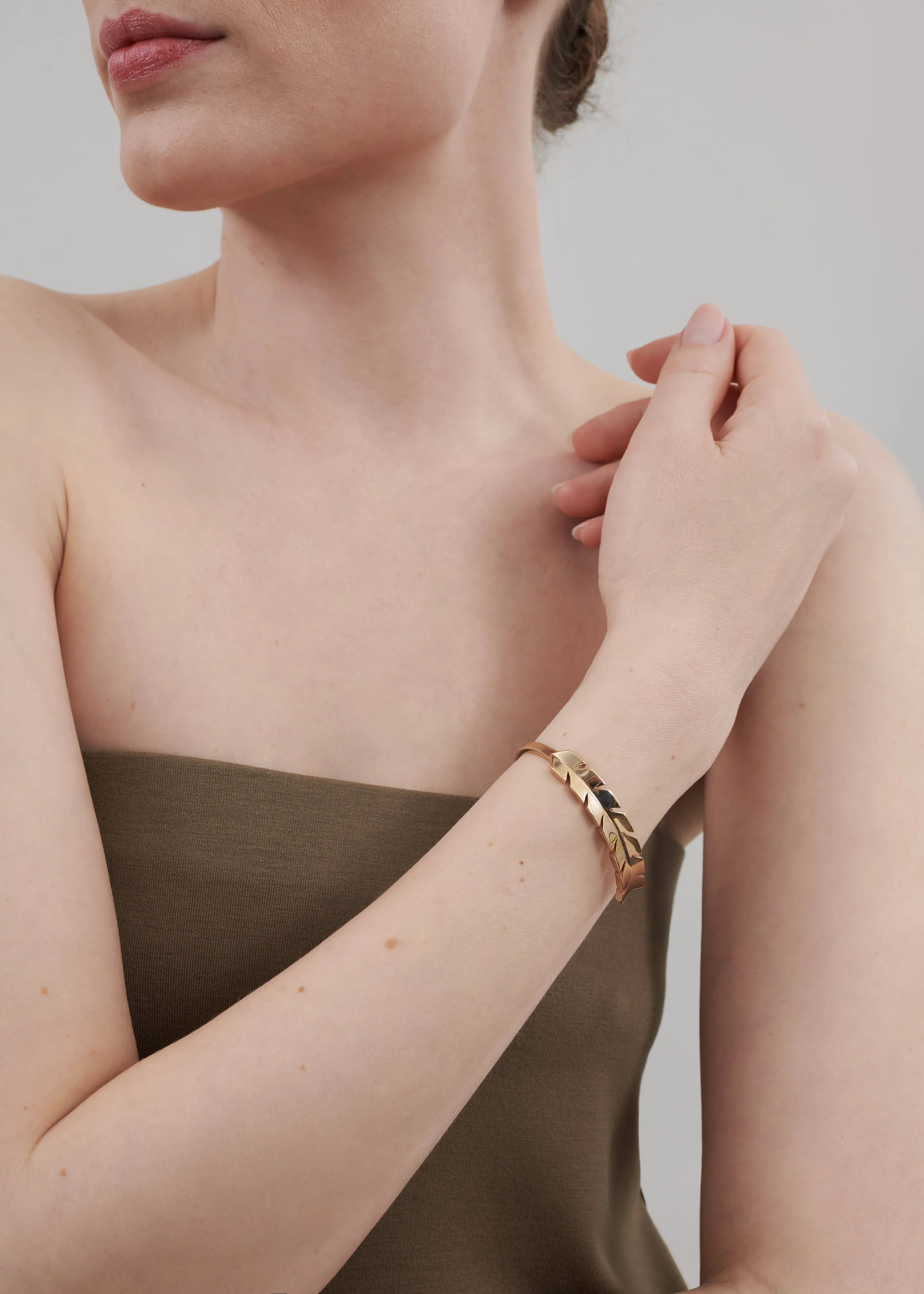 Bevza Spikelet Cuff Bracelet - Gold sold by Frankie Shop