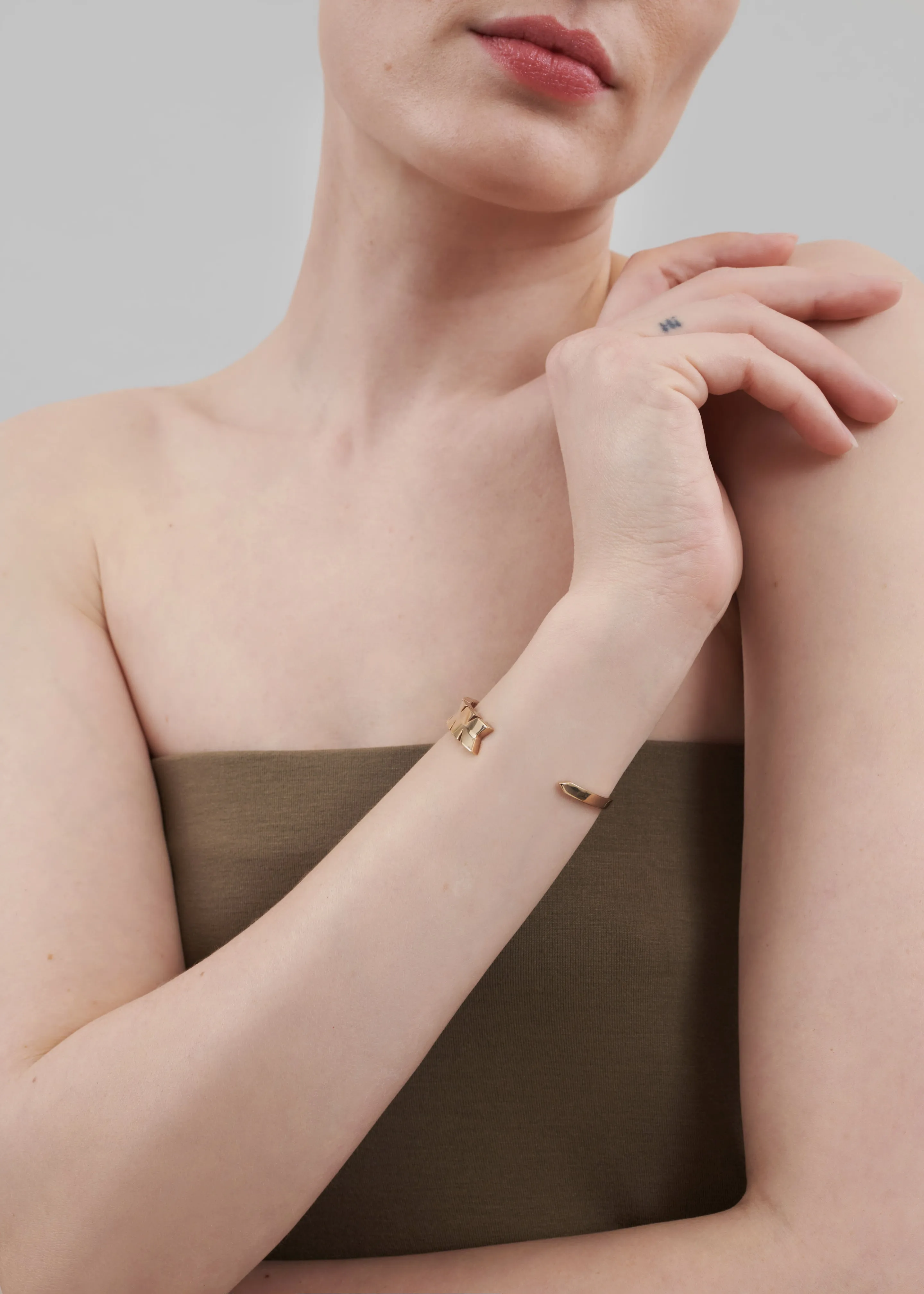 Bevza Spikelet Cuff Bracelet - Gold sold by Frankie Shop product image thumbnail 4