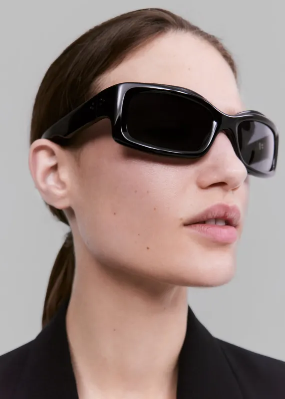 Port Tanger Addis Sunglasses - Black Acetate/Black Lens sold by Frankie Shop