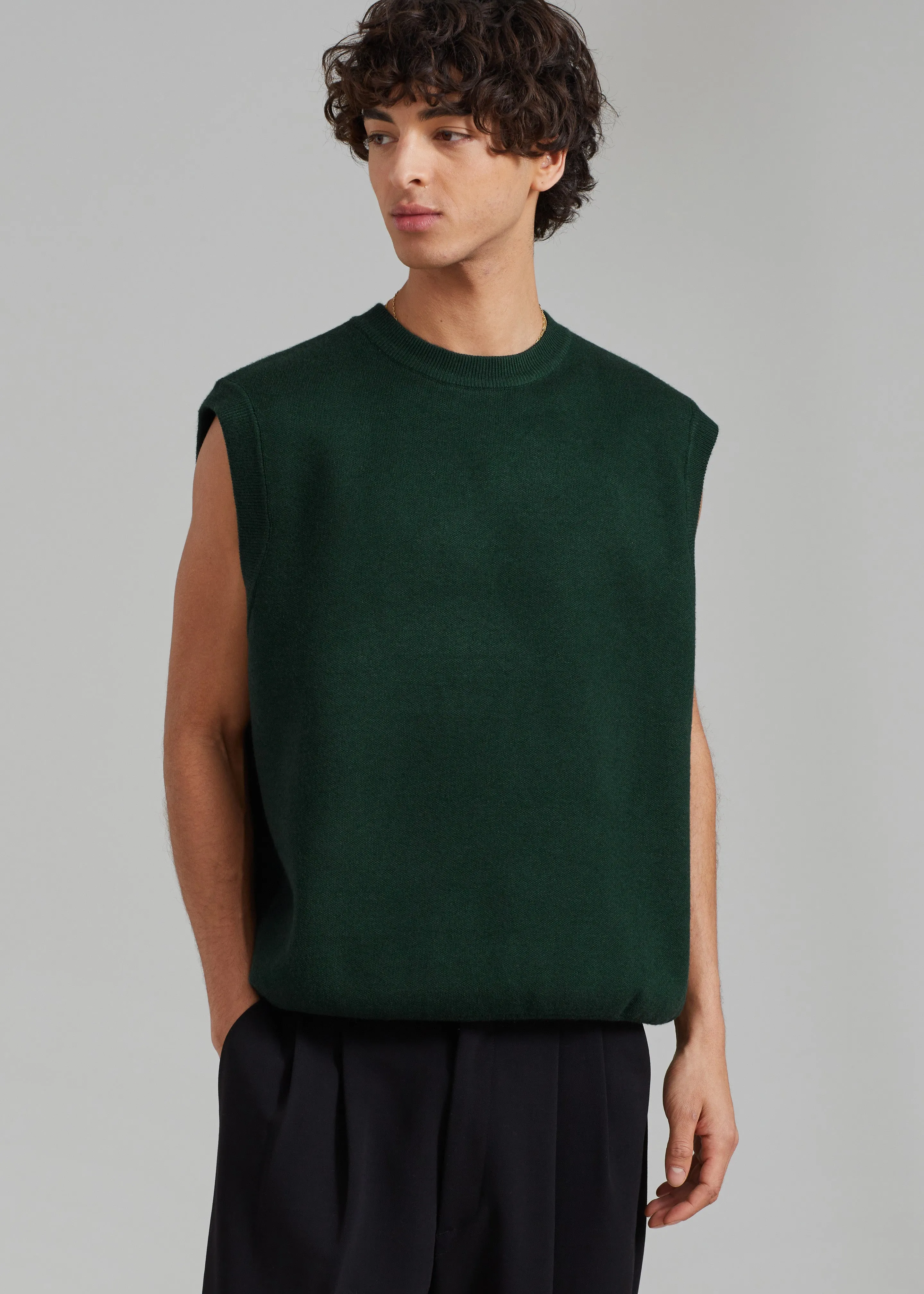 Owen Knit Vest - Forest Green sold by Frankie Shop product image thumbnail 4