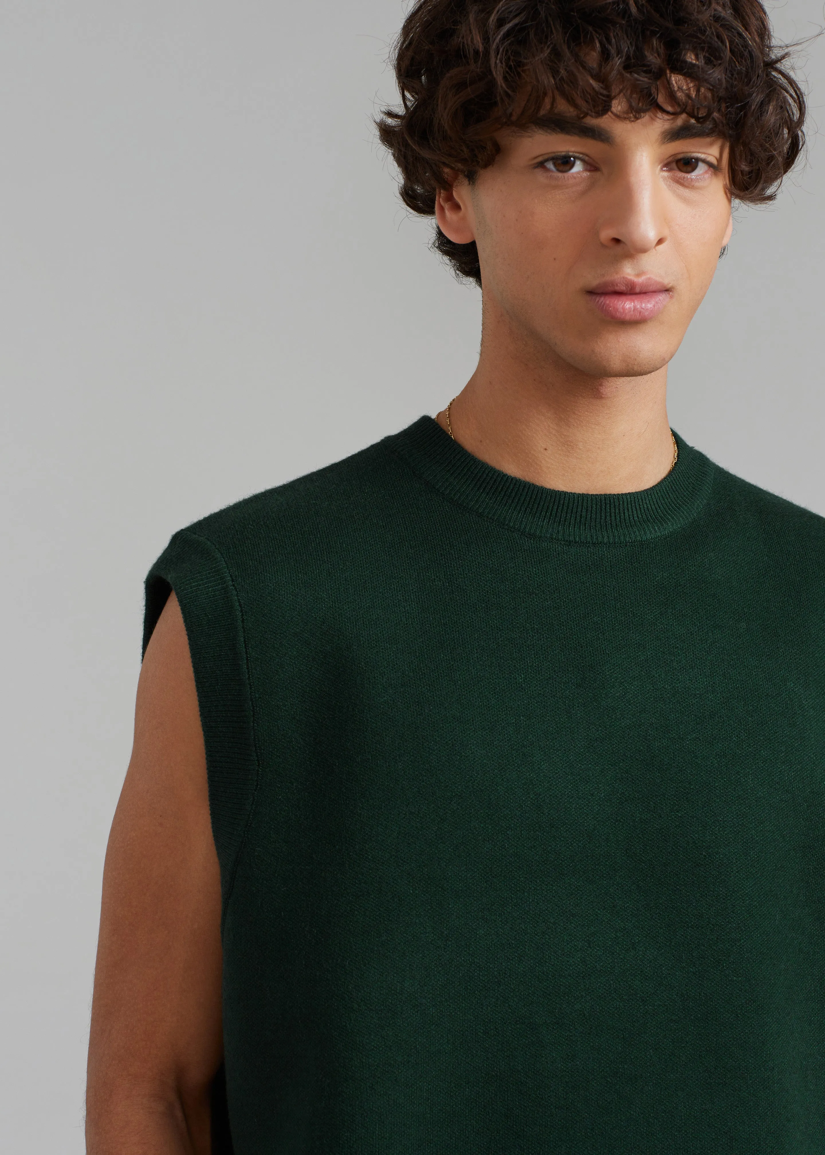 Owen Knit Vest - Forest Green sold by Frankie Shop product image thumbnail 3