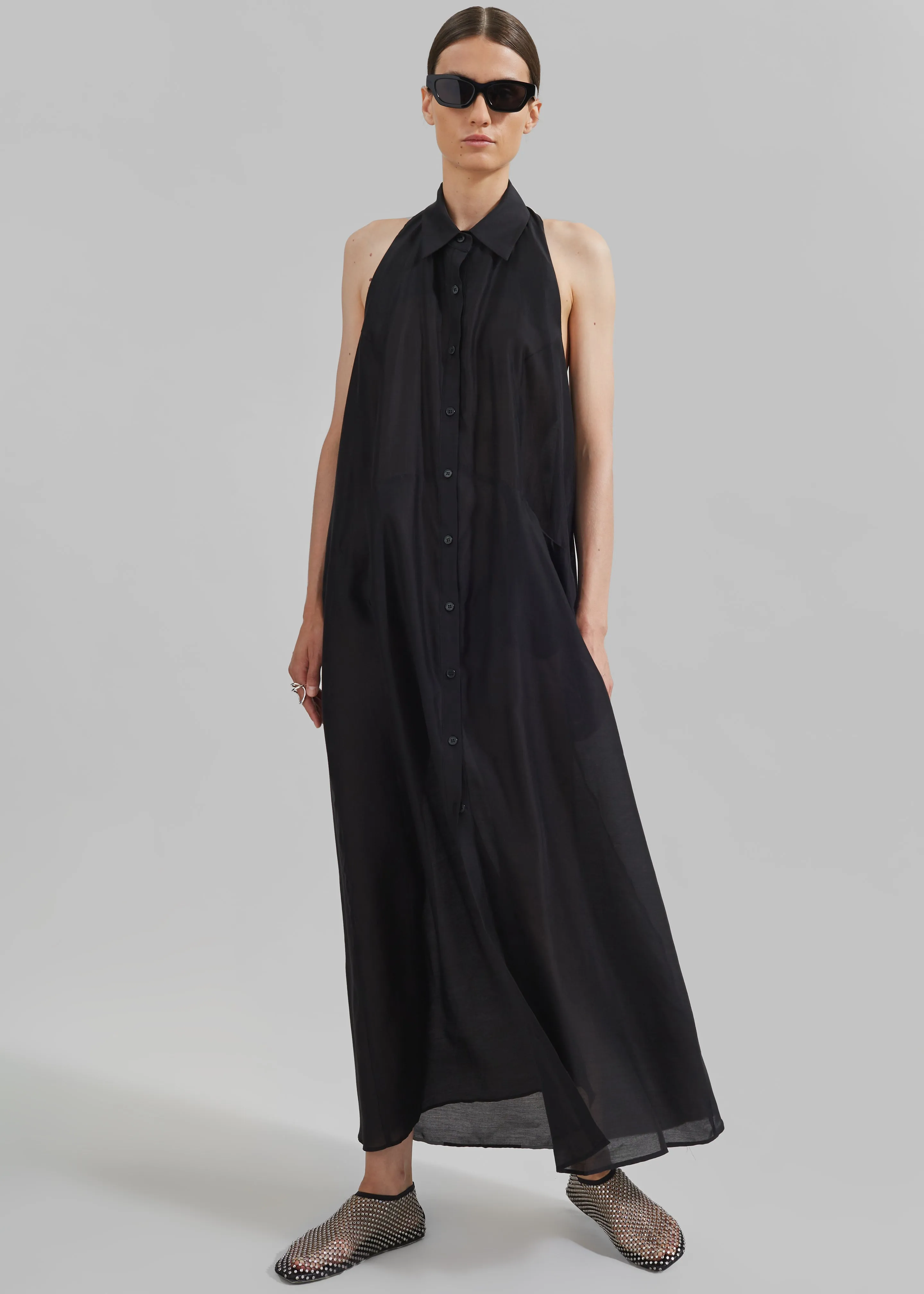 Temi Sheer Halter Dress - Black sold by Frankie Shop product image thumbnail 4