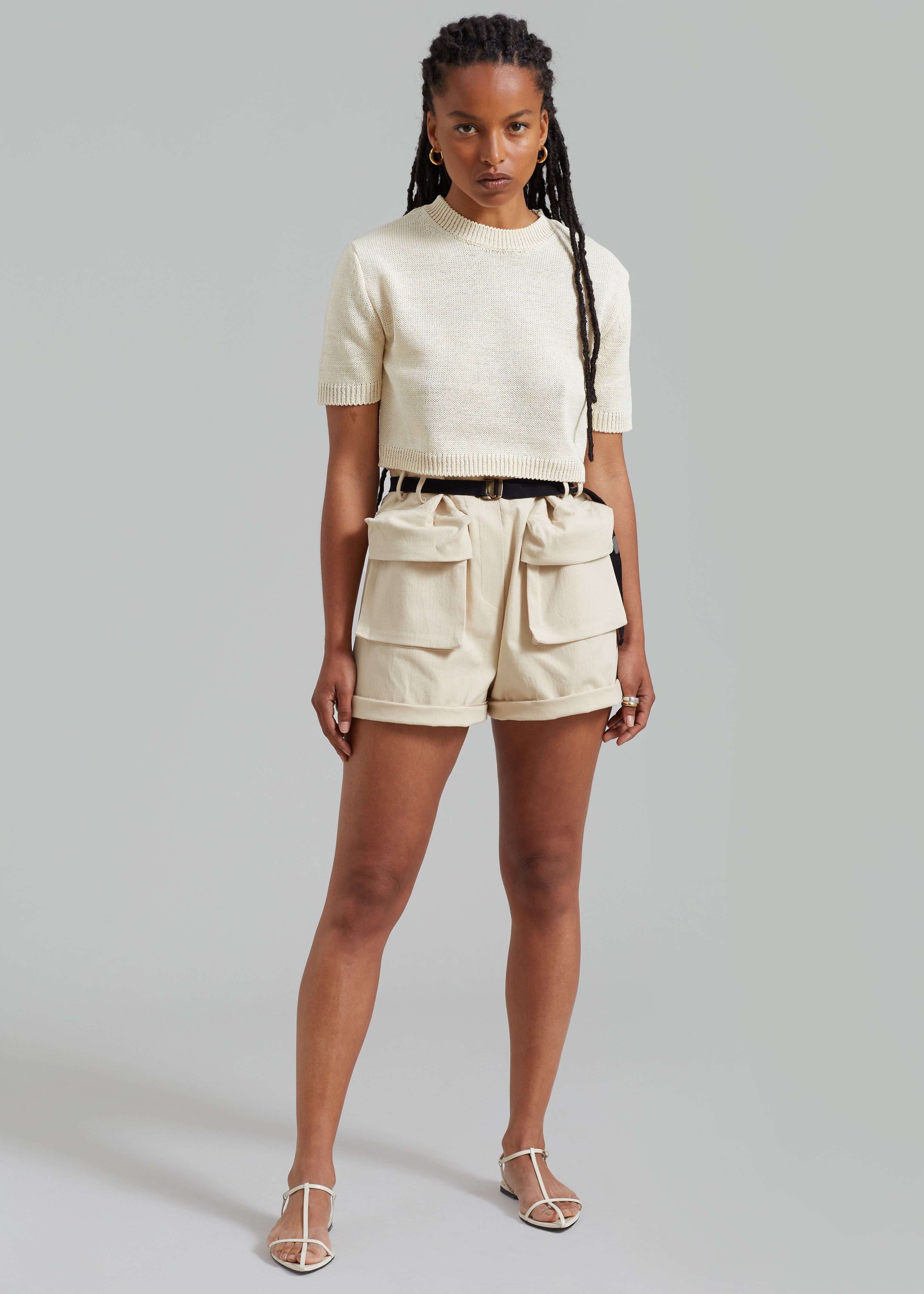 Raye Cargo Shorts - Beige sold by Frankie Shop