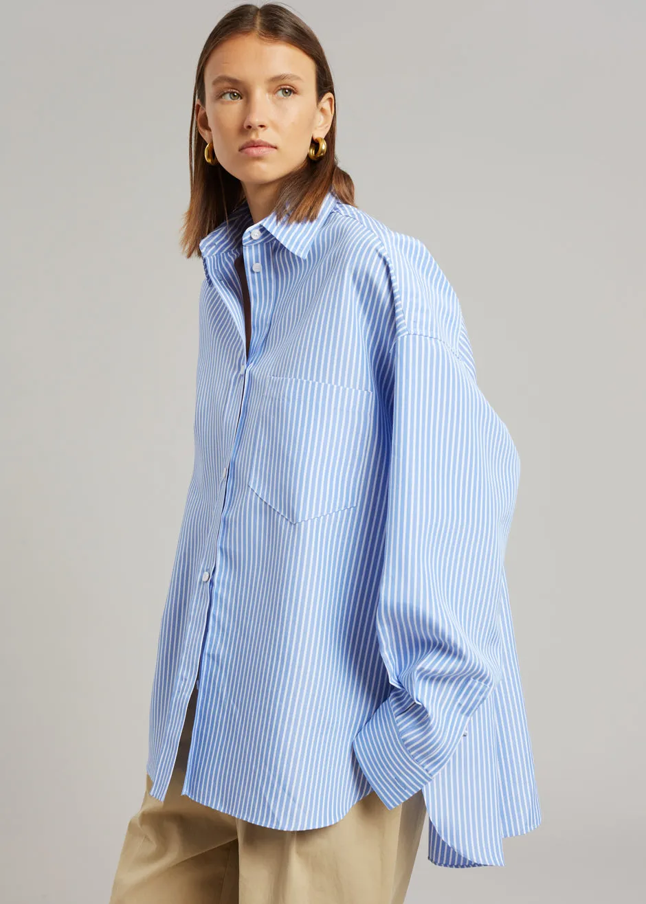 Georgia Stripe Shirt - White/Light Blue sold by Frankie Shop product image thumbnail 5