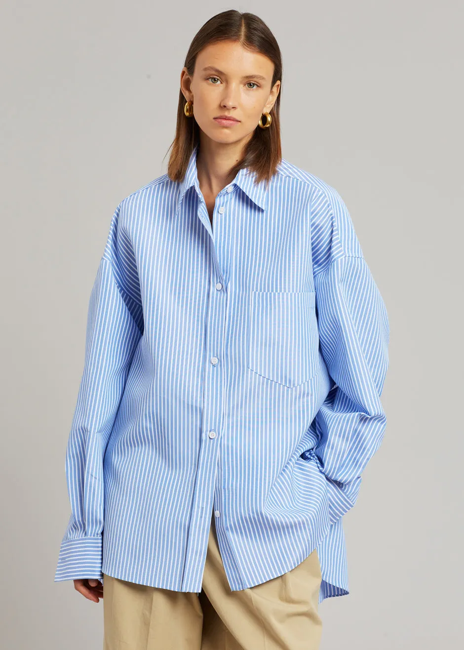 Georgia Stripe Shirt - White/Light Blue sold by Frankie Shop product image thumbnail 3