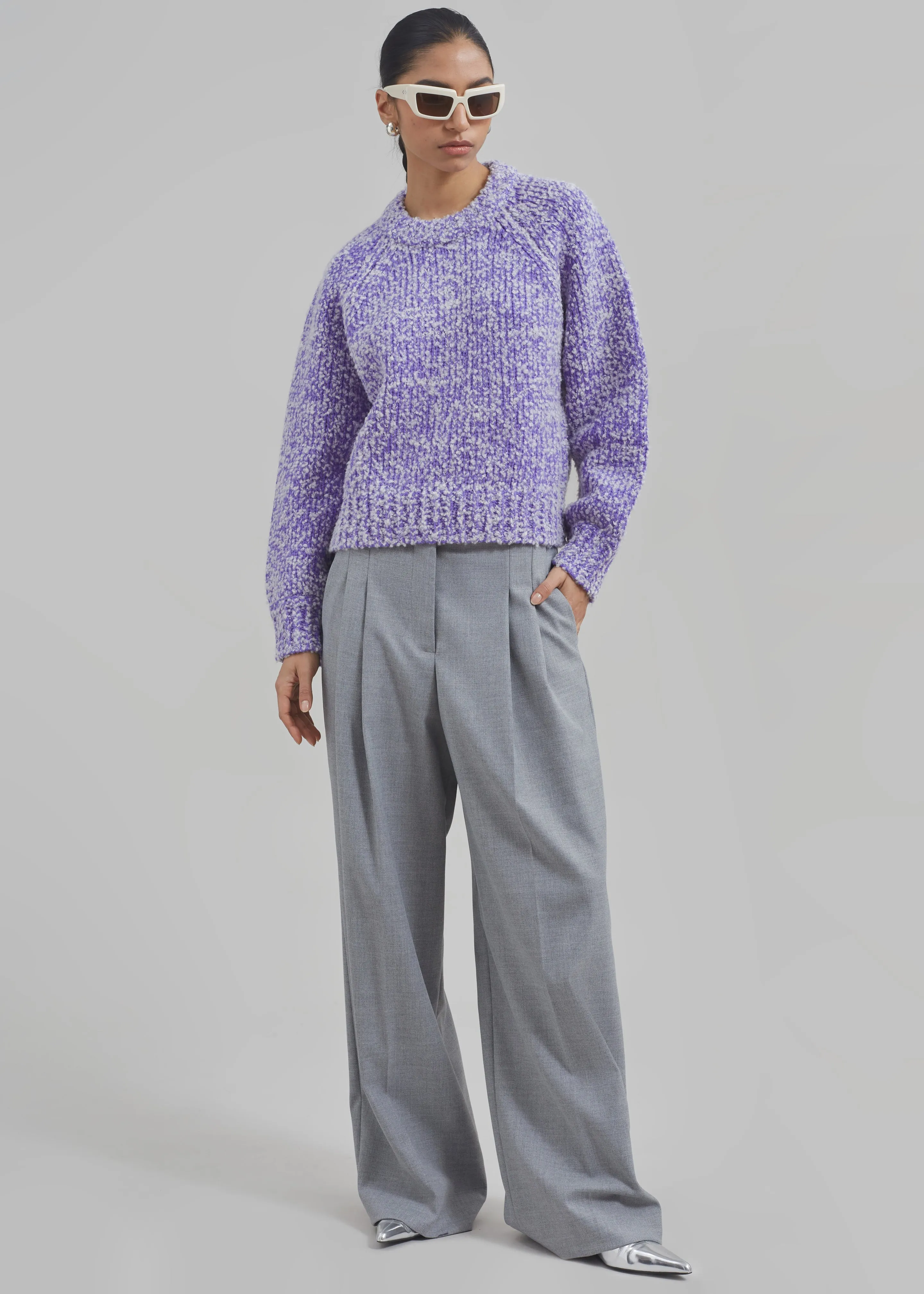 Samsøe Samsøe Aria Crew Neck - Simply Purple Melange sold by Frankie Shop product image thumbnail 4