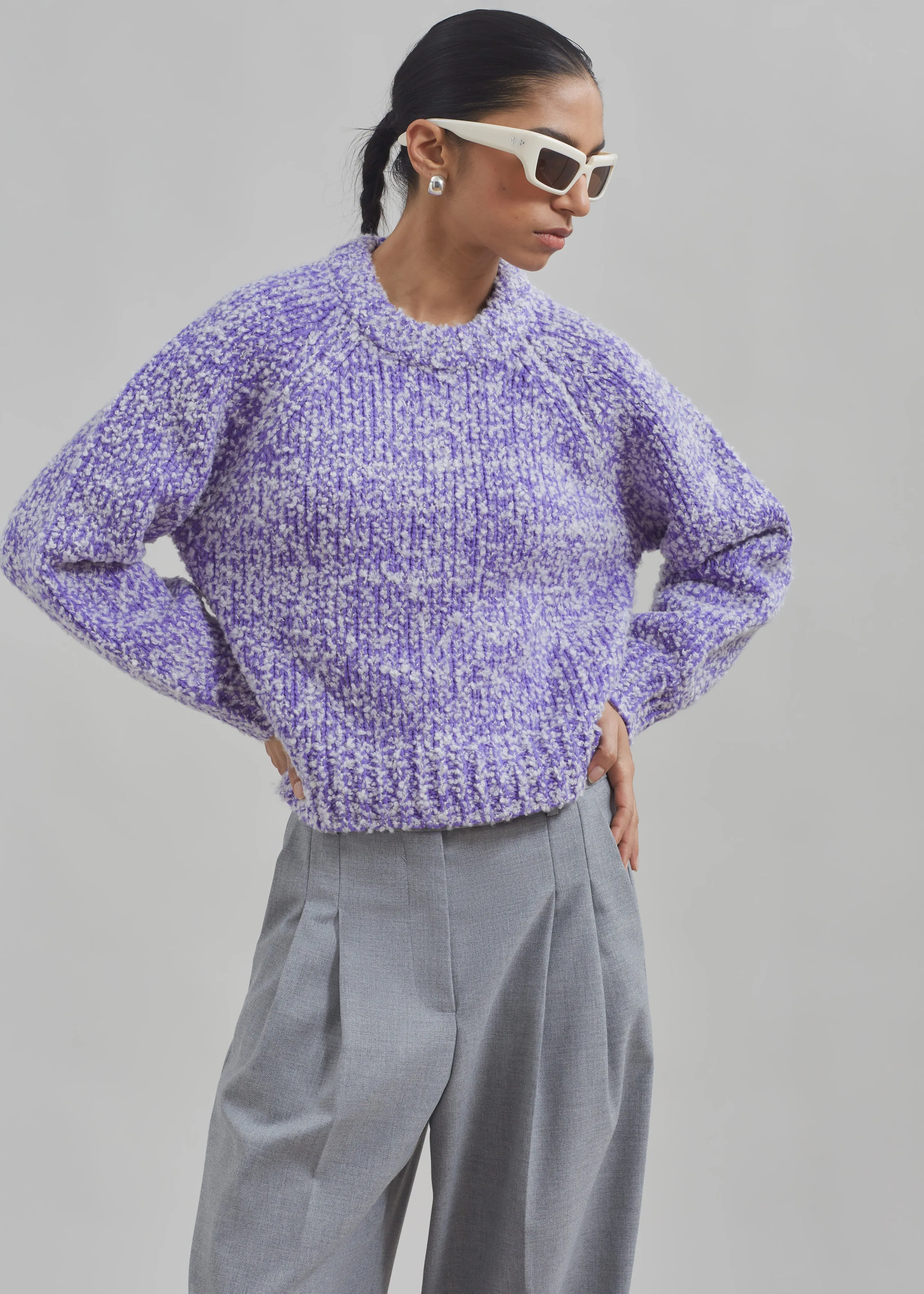 Samsøe Samsøe Aria Crew Neck - Simply Purple Melange sold by Frankie Shop product image thumbnail 3
