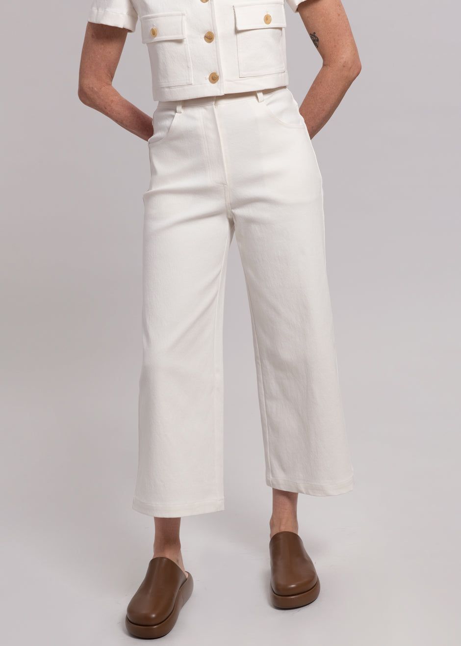 Anna Wide Denim Pants - Cream sold by Frankie Shop product image thumbnail 2