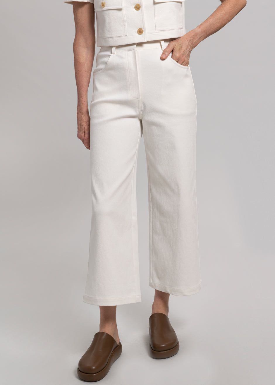 Anna Wide Denim Pants - Cream sold by Frankie Shop product image thumbnail 4