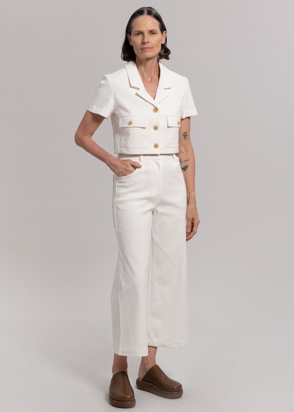 Anna Wide Denim Pants - Cream sold by Frankie Shop product image thumbnail 5