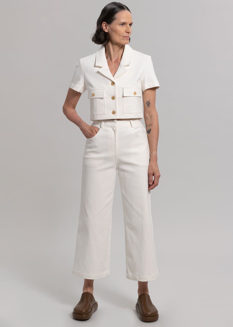 Anna Wide Denim Pants - Cream sold by Frankie Shop product image thumbnail 3