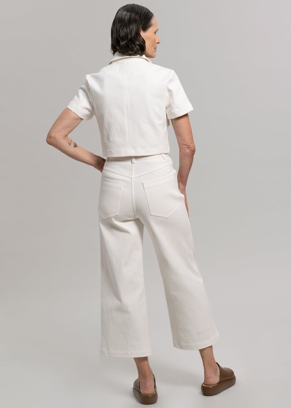 Anna Wide Denim Pants - Cream sold by Frankie Shop product image thumbnail 6