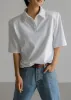 Rane Padded Shoulder Polo - White sold by Frankie Shop