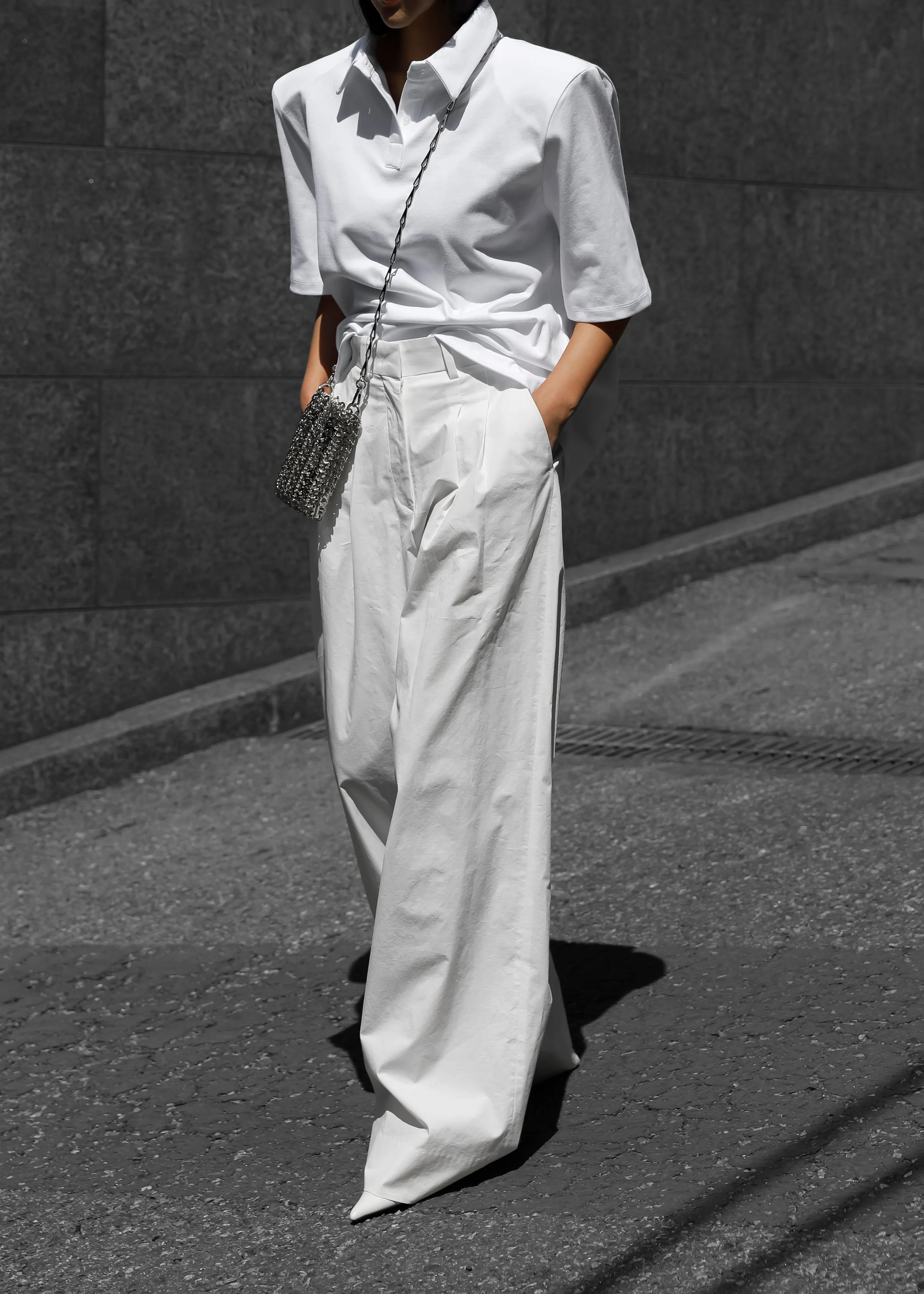 Rane Padded Shoulder Polo - White sold by Frankie Shop product image thumbnail 3