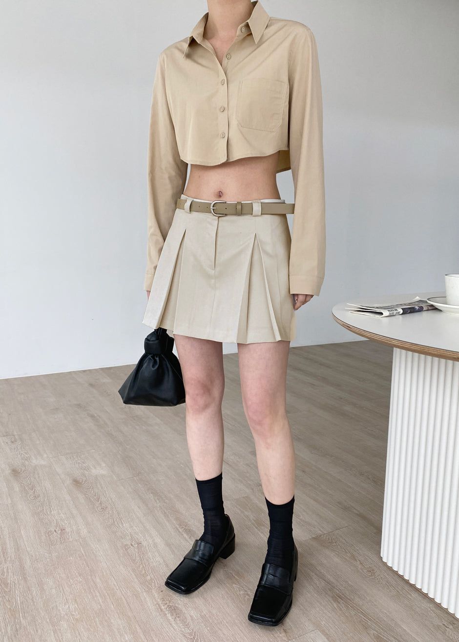 Kitou Mini Skirt - Beige sold by Frankie Shop product image thumbnail 3