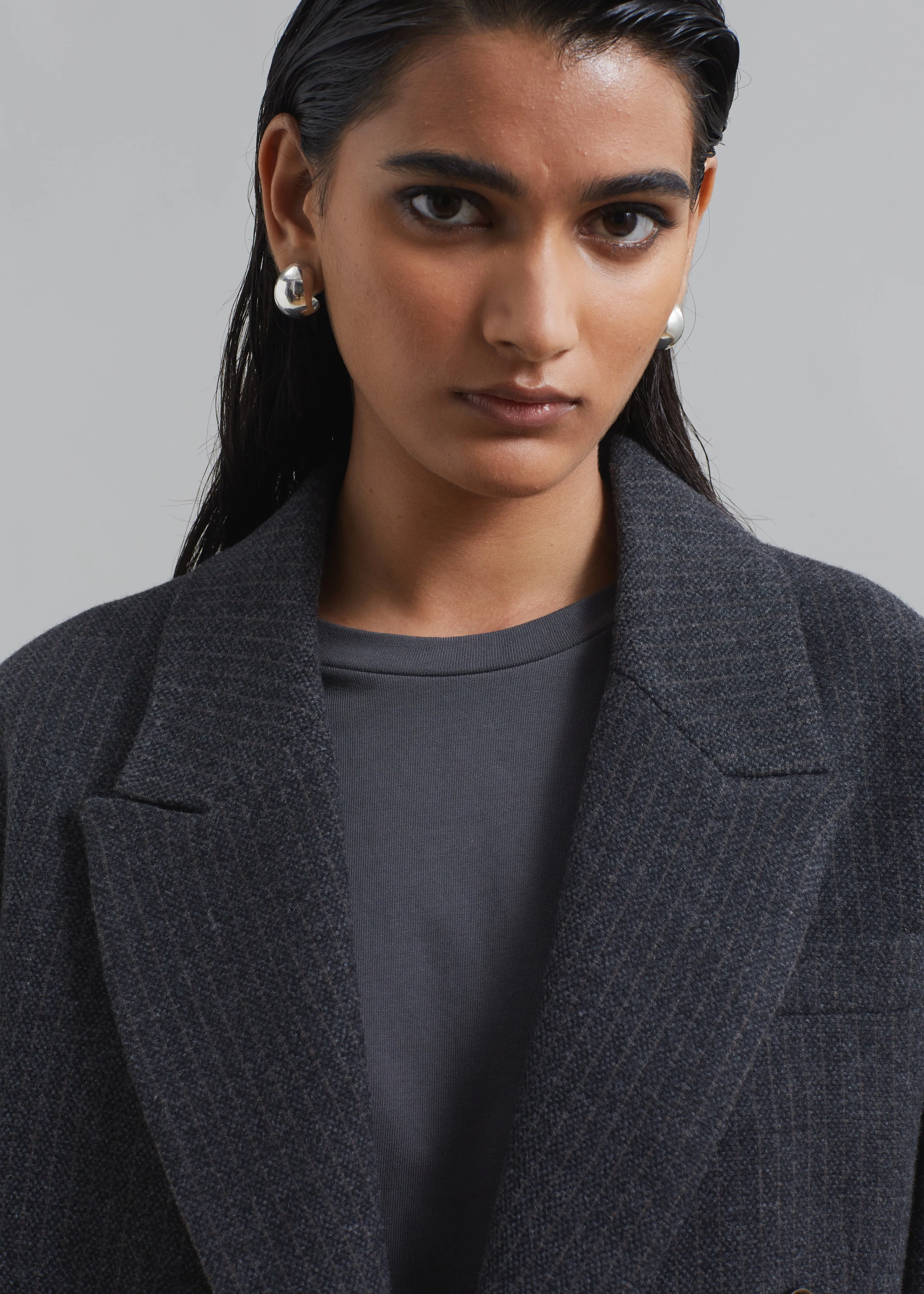 The Garment Porto Jacket - Pinstriped Grey Melange sold by Frankie Shop product image thumbnail 3