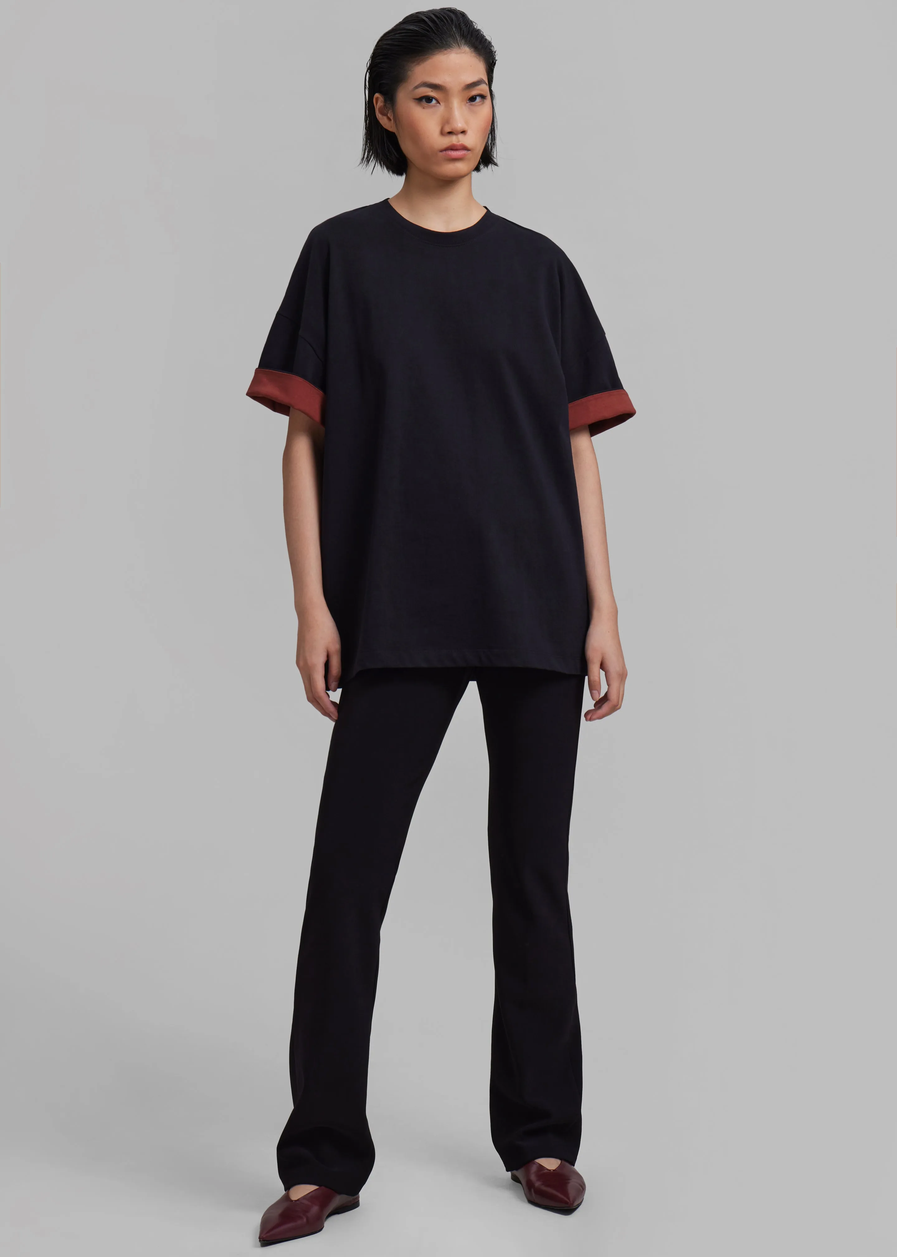 Mani Roll Up Sleeve Tee - Black/Red sold by Frankie Shop product image thumbnail 3