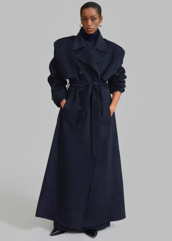 Nikola Padded Trench Coat - Navy sold by Frankie Shop