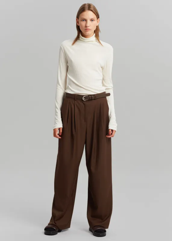 Mavo Pleated Pants - Brown sold by Frankie Shop
