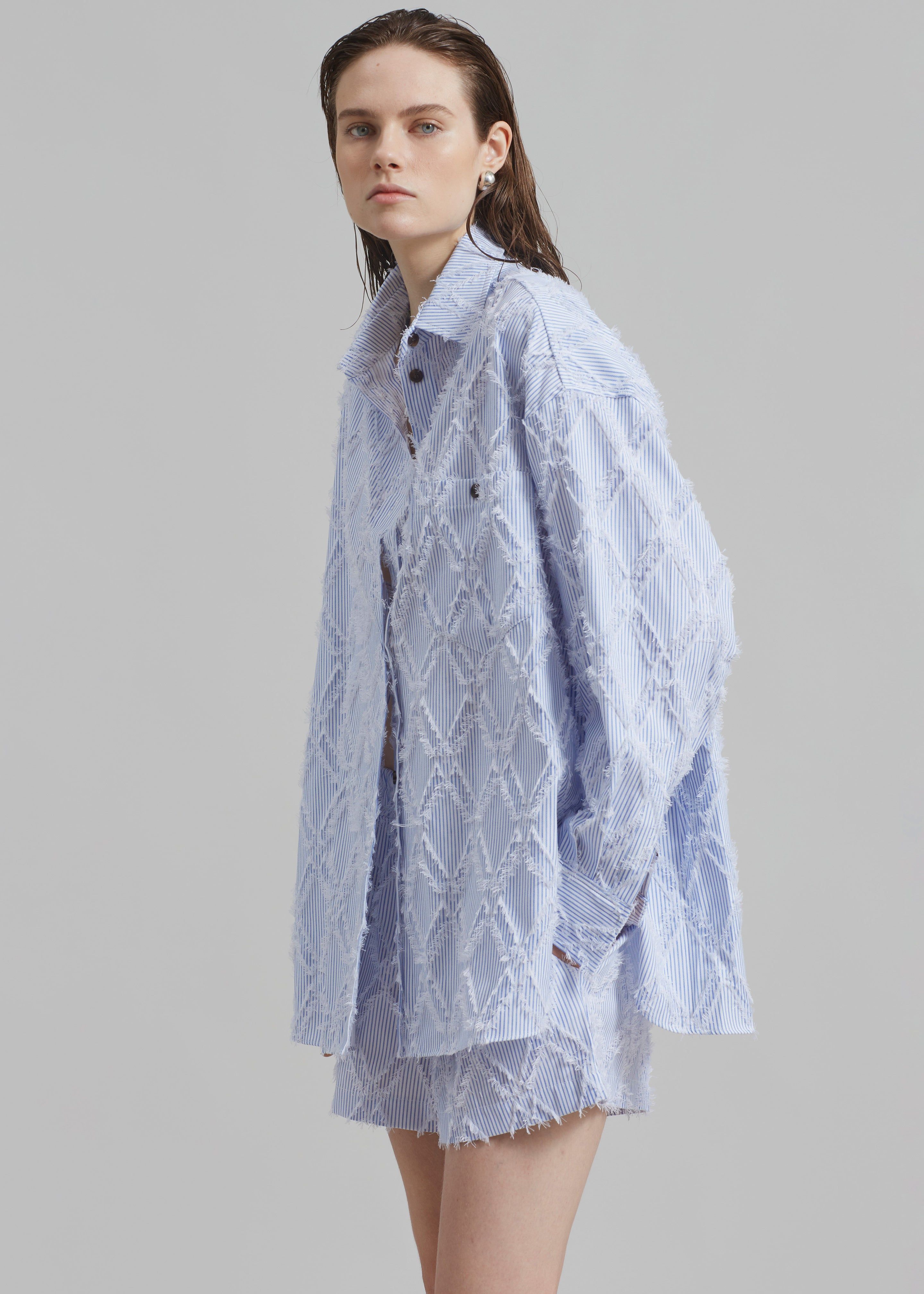 Este Fringe Button Up Shirt - Blue Stripe sold by Frankie Shop product image thumbnail 6