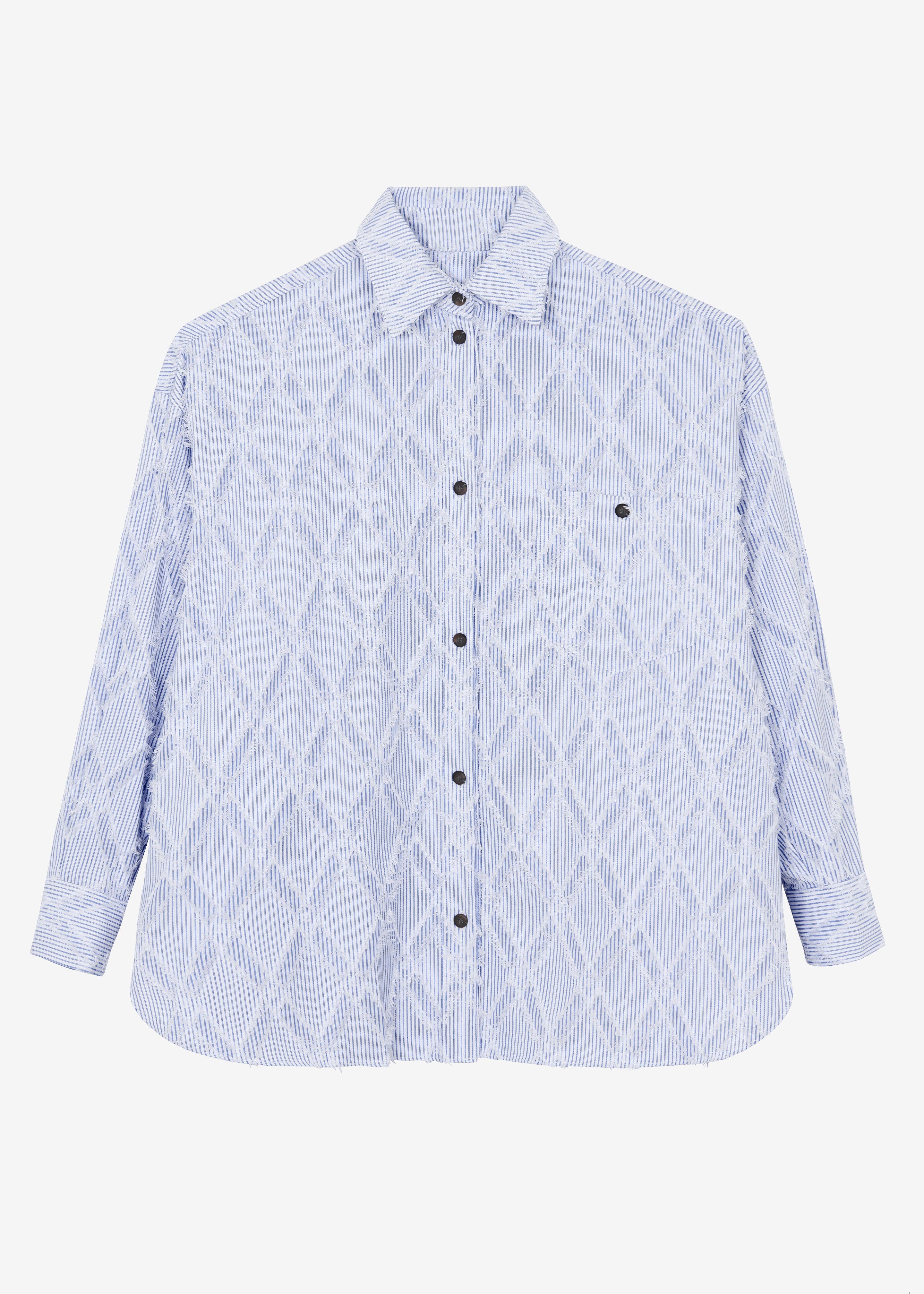 Este Fringe Button Up Shirt - Blue Stripe sold by Frankie Shop product image thumbnail 10
