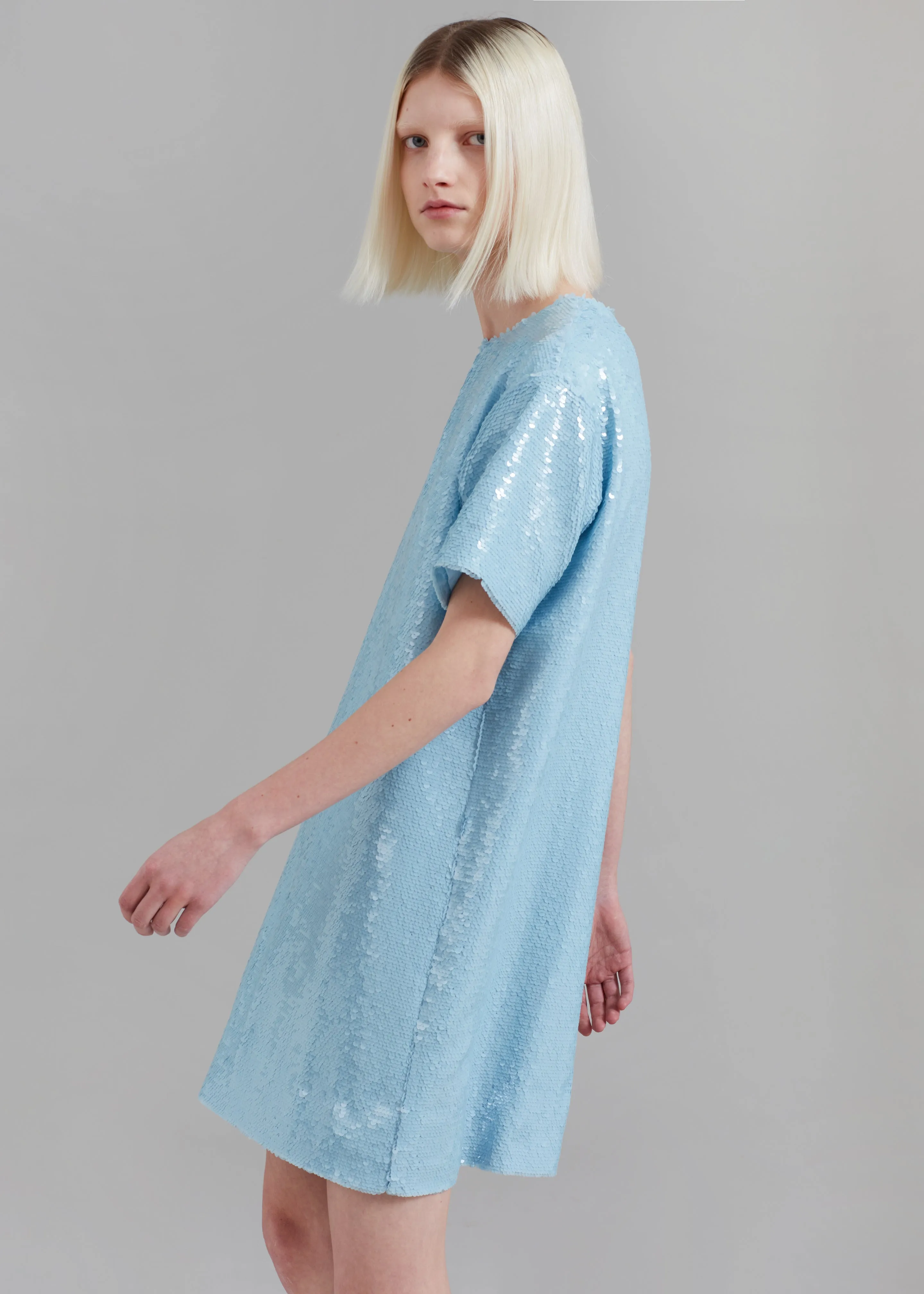 Riley Sequins Tee Mini Dress - Sky sold by Frankie Shop product image thumbnail 2