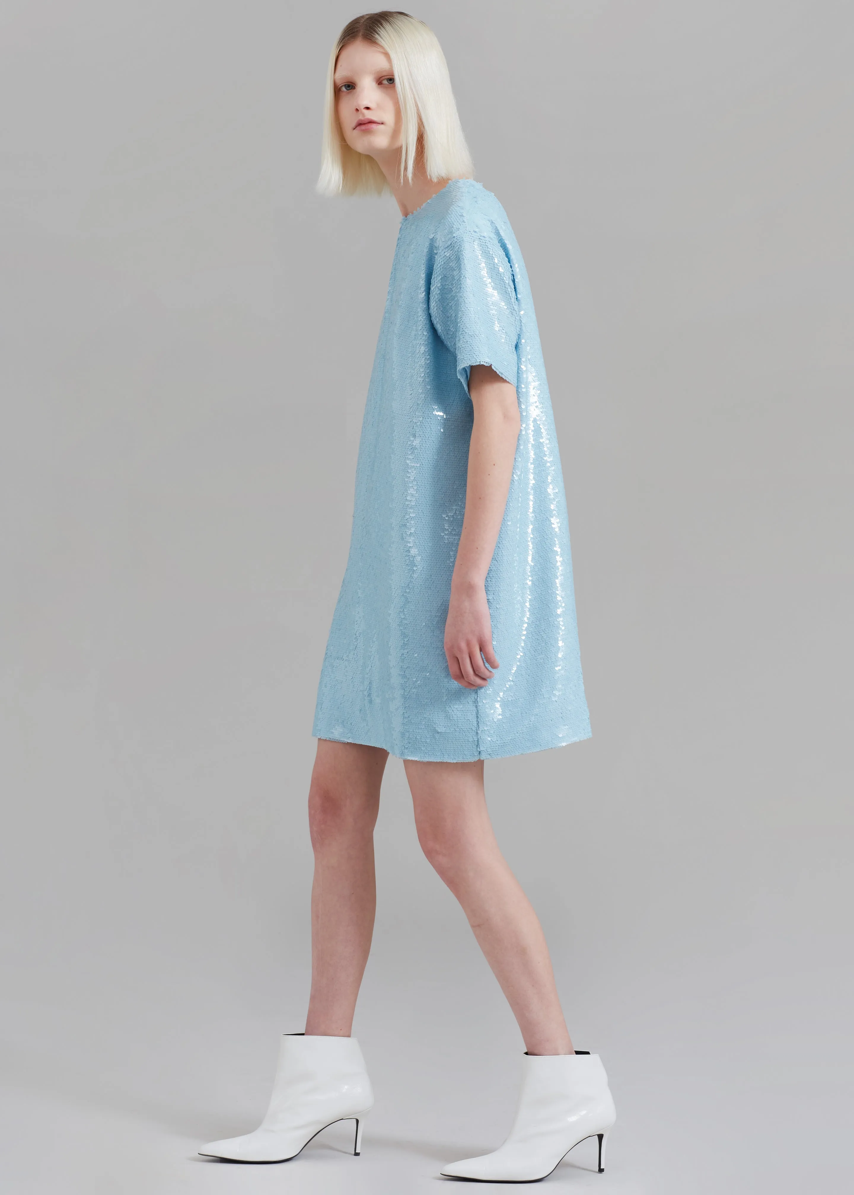 Riley Sequins Tee Mini Dress - Sky sold by Frankie Shop product image thumbnail 4
