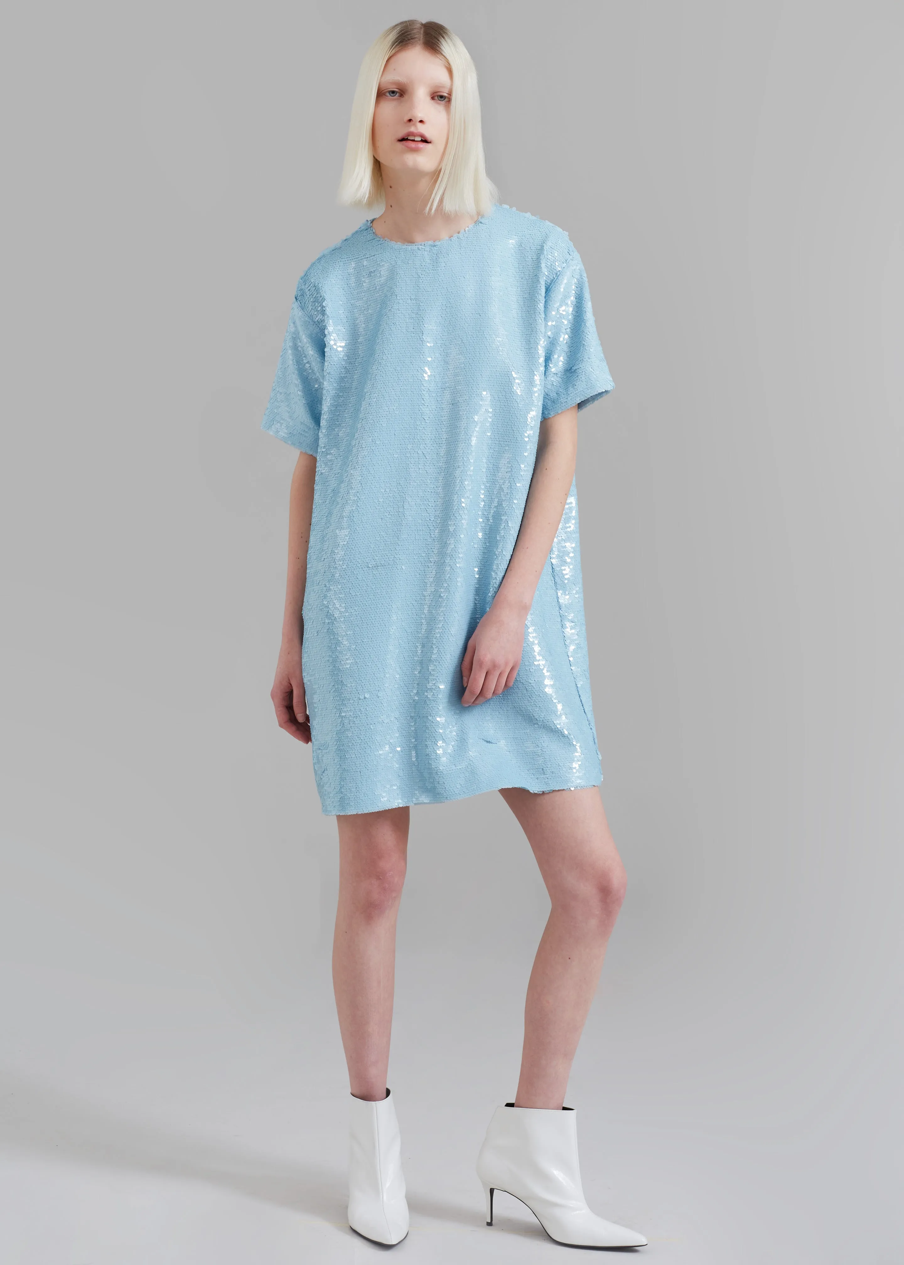 Riley Sequins Tee Mini Dress - Sky sold by Frankie Shop product image thumbnail 5