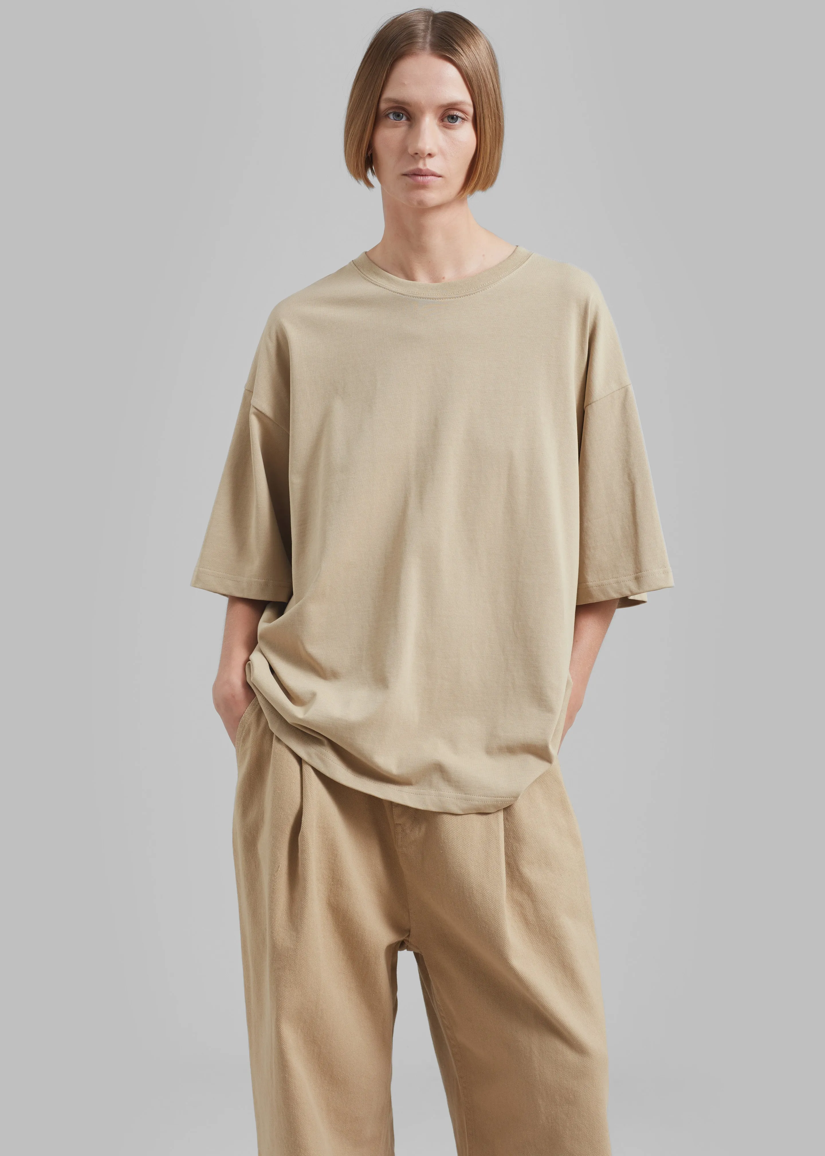 Quinn Cotton T-Shirt - Beige sold by Frankie Shop