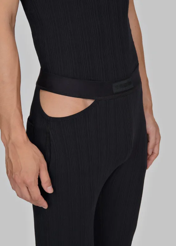 Louis Gabriel Nouchi Flared Loungewear Pants With Signature Opening - Black made by Frankie Shop