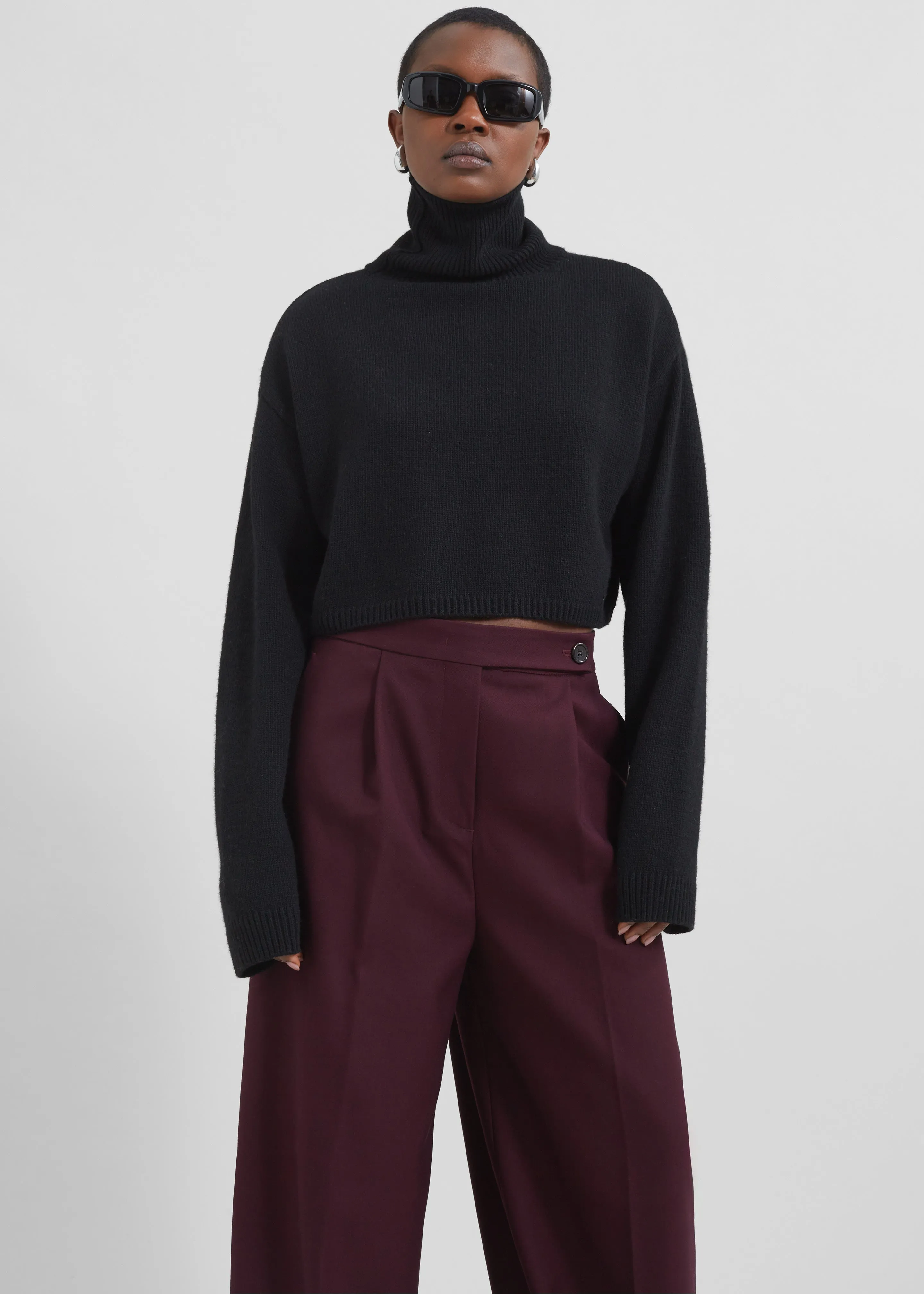 Athina Cropped Turtleneck Sweater - Black sold by Frankie Shop product image thumbnail 3