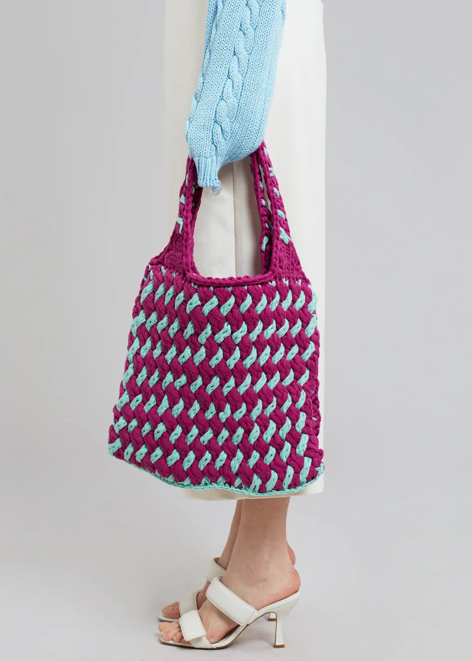 JW Anderson Flat Knitted Shopper - Purple/Mint sold by Frankie Shop product image thumbnail 3