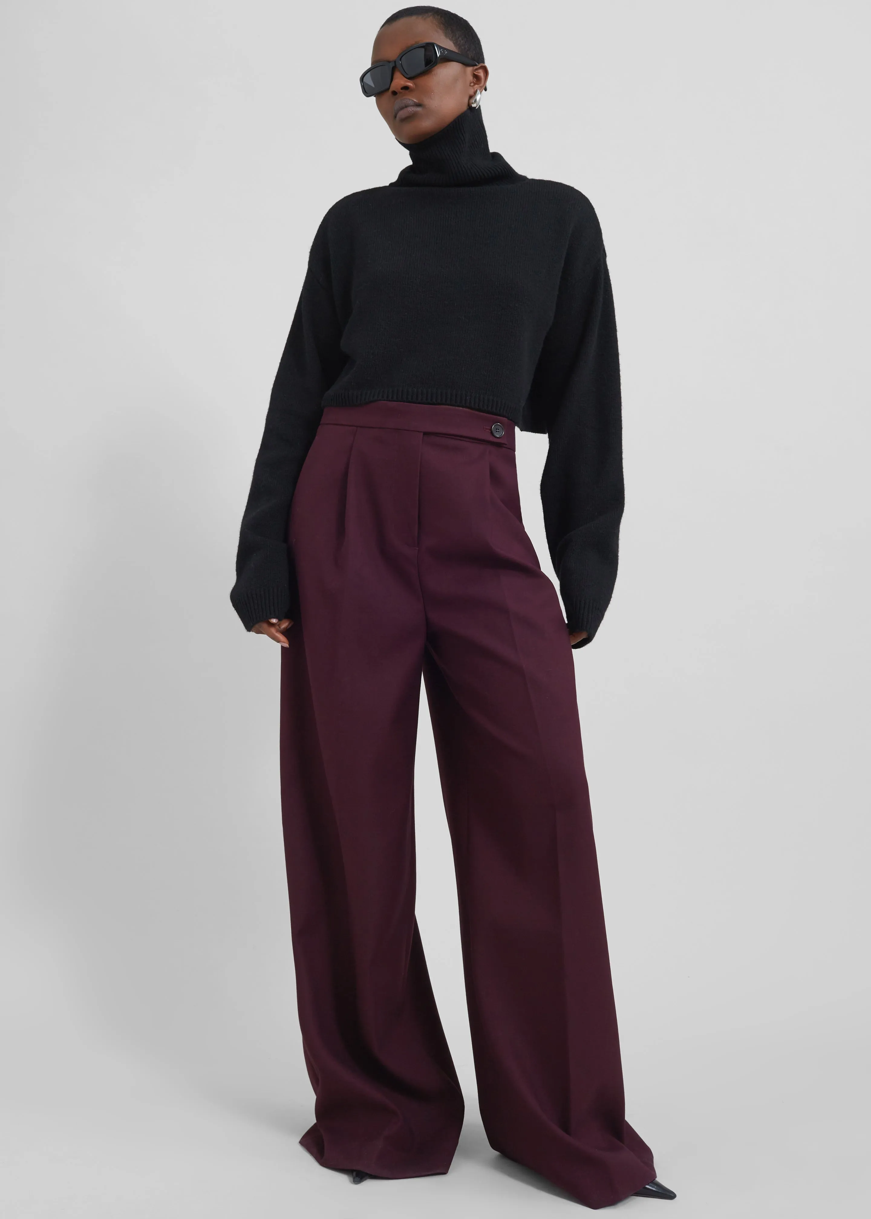 Athina Cropped Turtleneck Sweater - Black sold by Frankie Shop