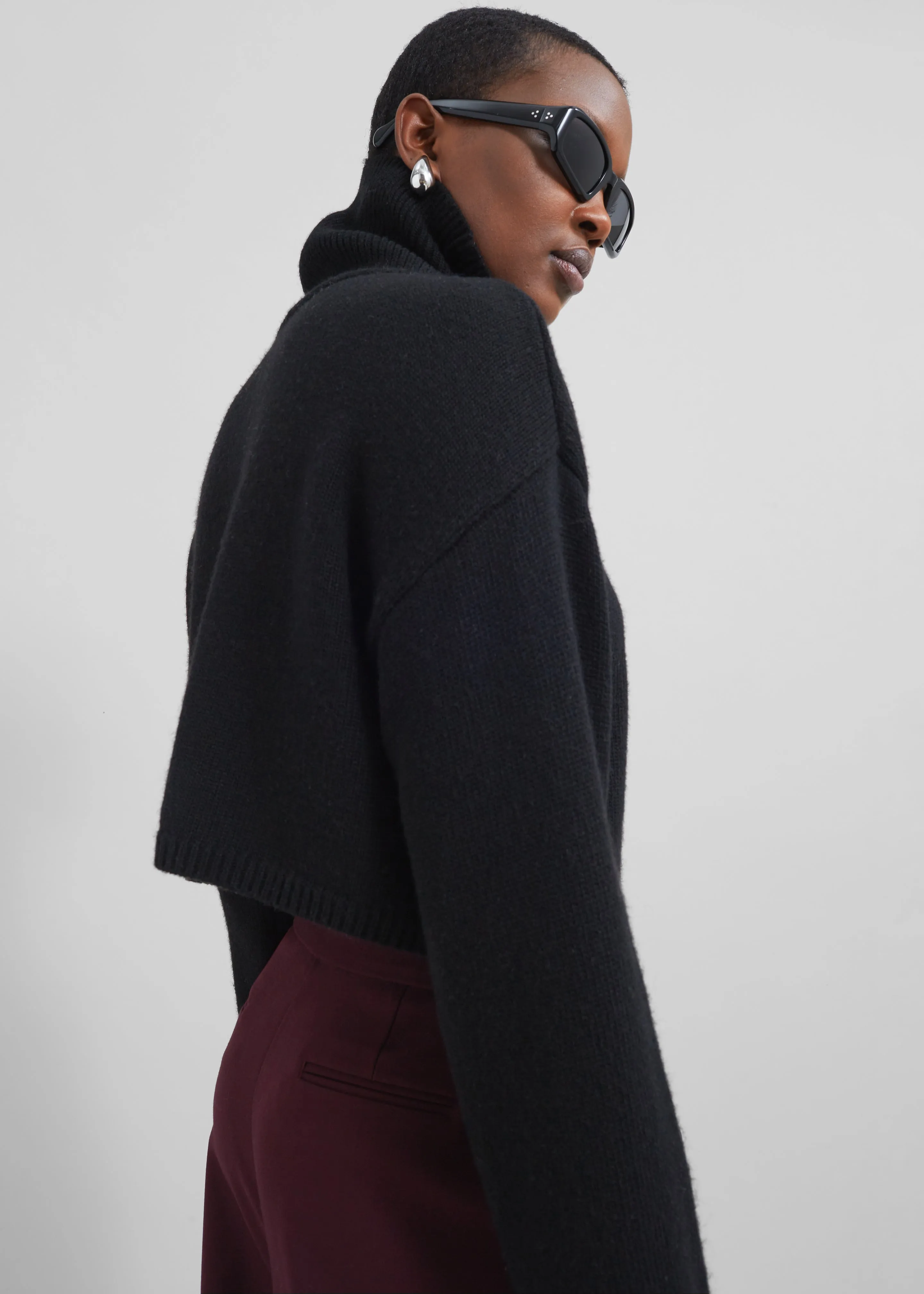 Athina Cropped Turtleneck Sweater - Black sold by Frankie Shop product image thumbnail 5