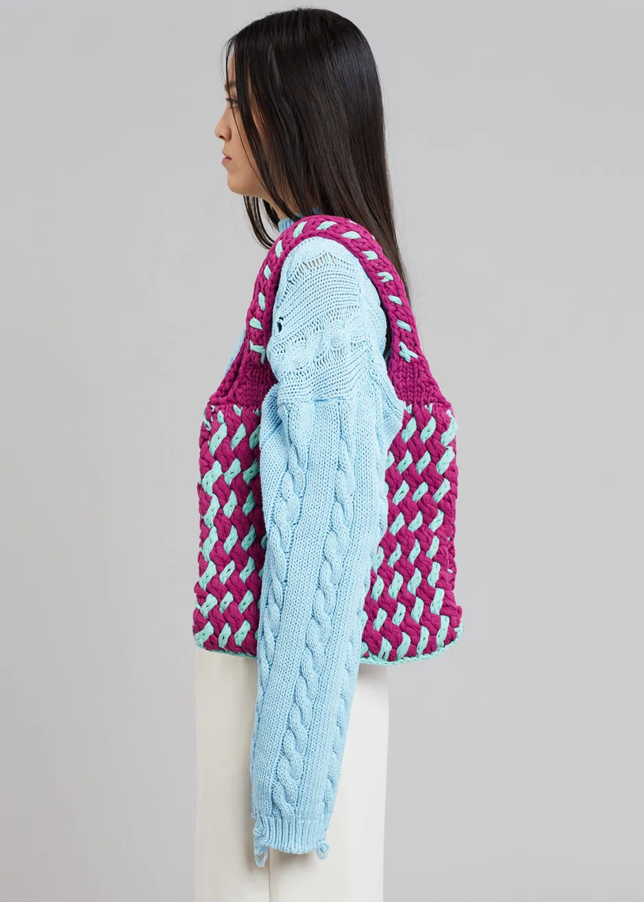 JW Anderson Flat Knitted Shopper - Purple/Mint sold by Frankie Shop product image thumbnail 2