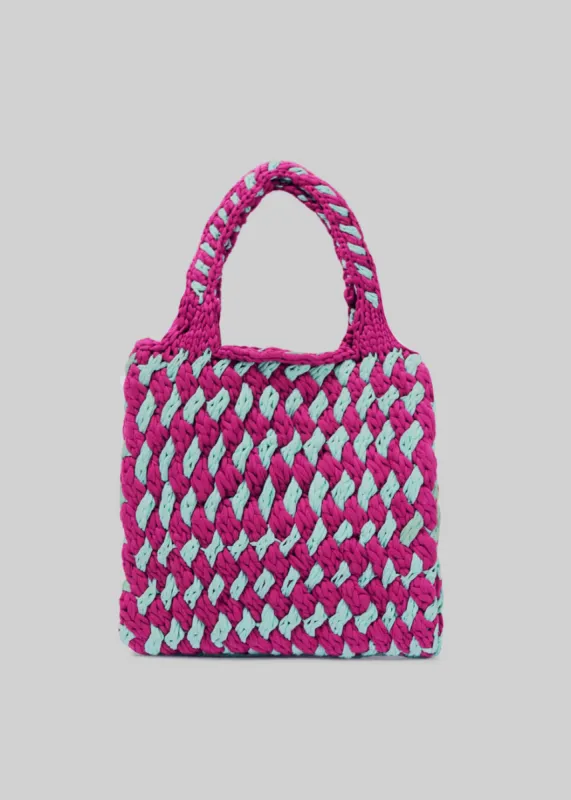 JW Anderson Flat Knitted Shopper - Purple/Mint made by Frankie Shop
