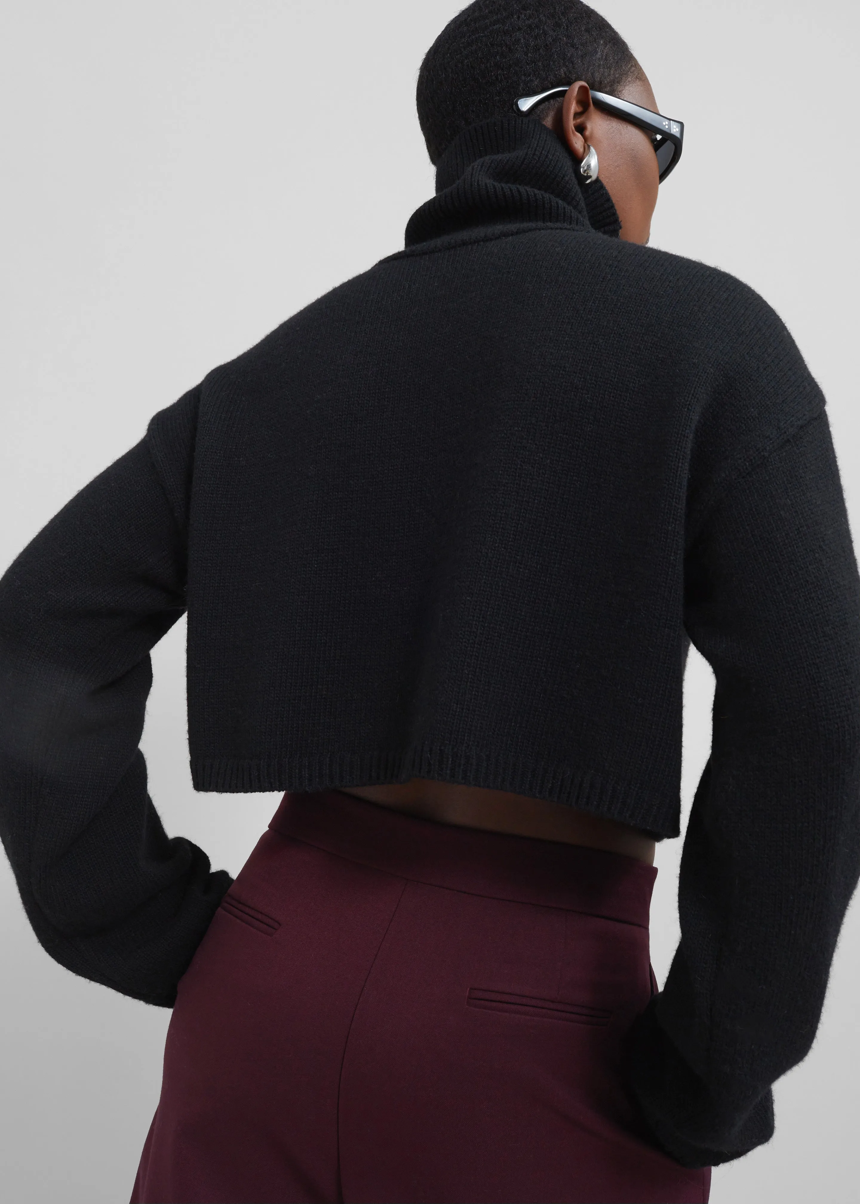 Athina Cropped Turtleneck Sweater - Black sold by Frankie Shop product image thumbnail 2