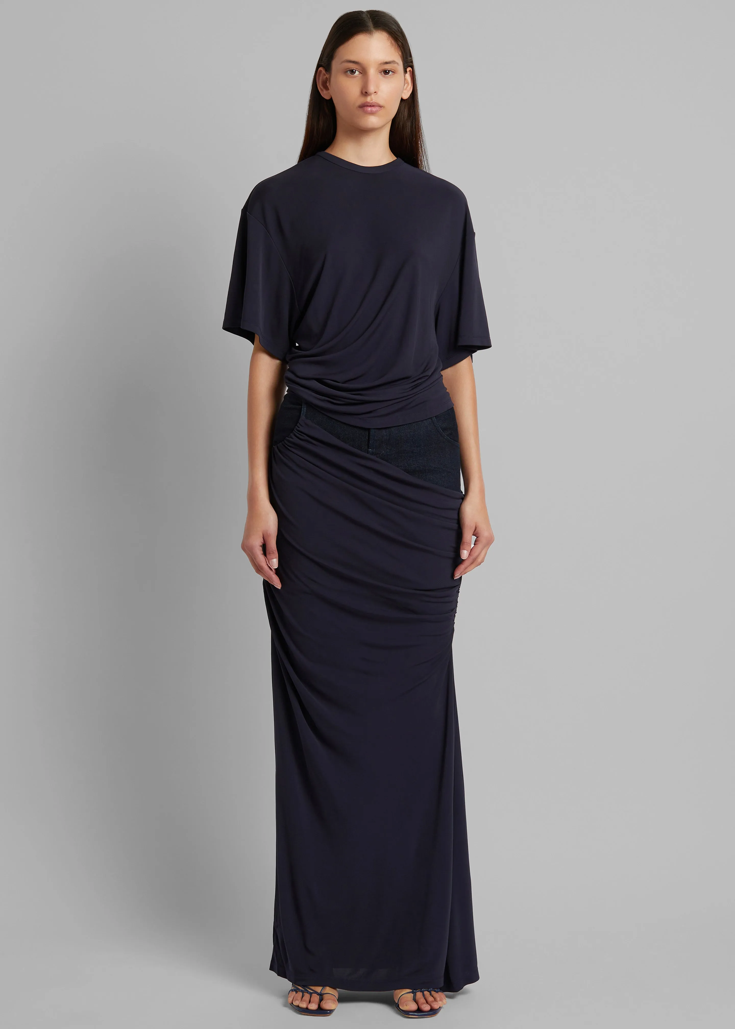 Christopher Esber Side Cowl Waist Tee - Ink sold by Frankie Shop product image thumbnail 5