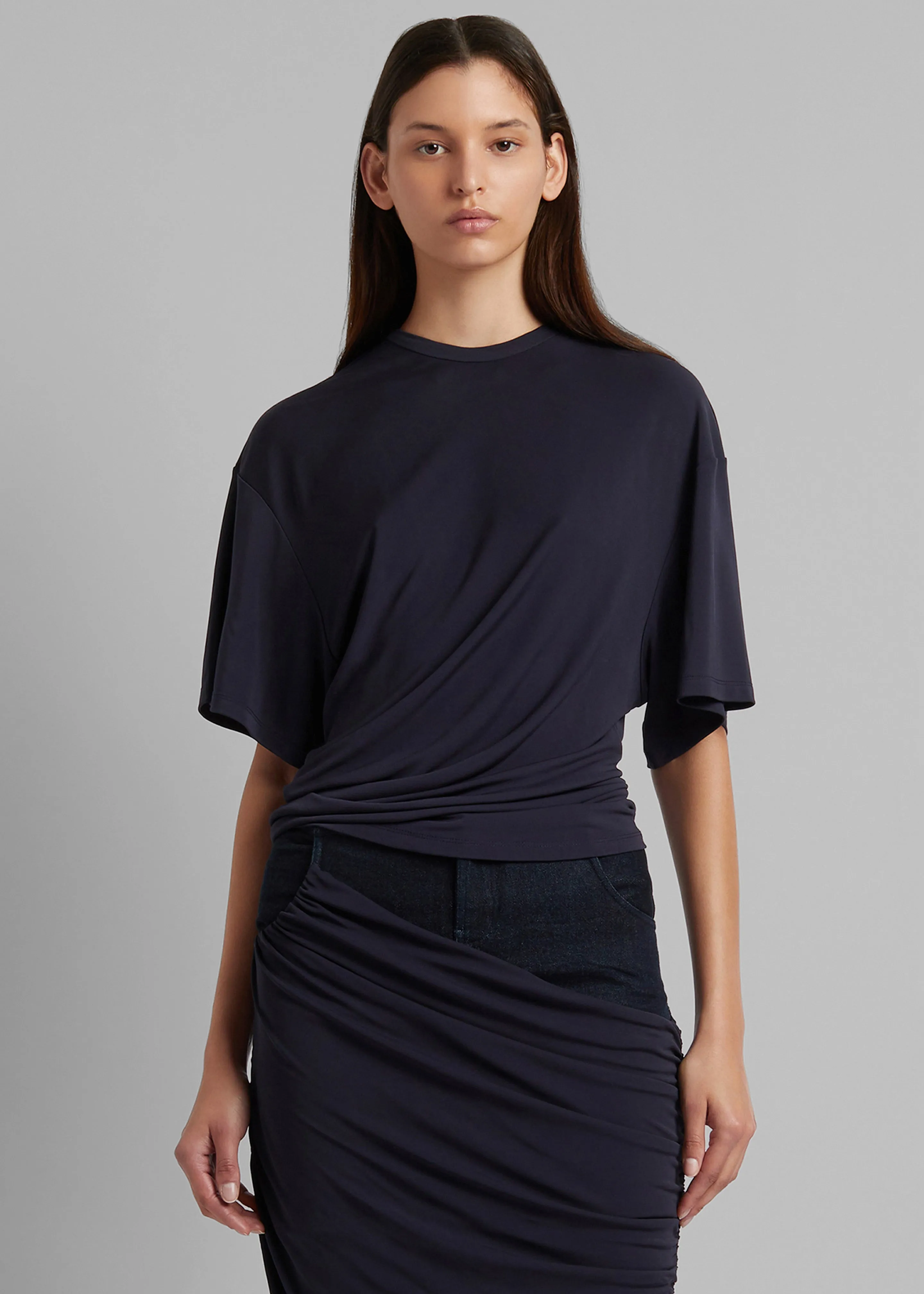 Christopher Esber Side Cowl Waist Tee - Ink sold by Frankie Shop product image thumbnail 3