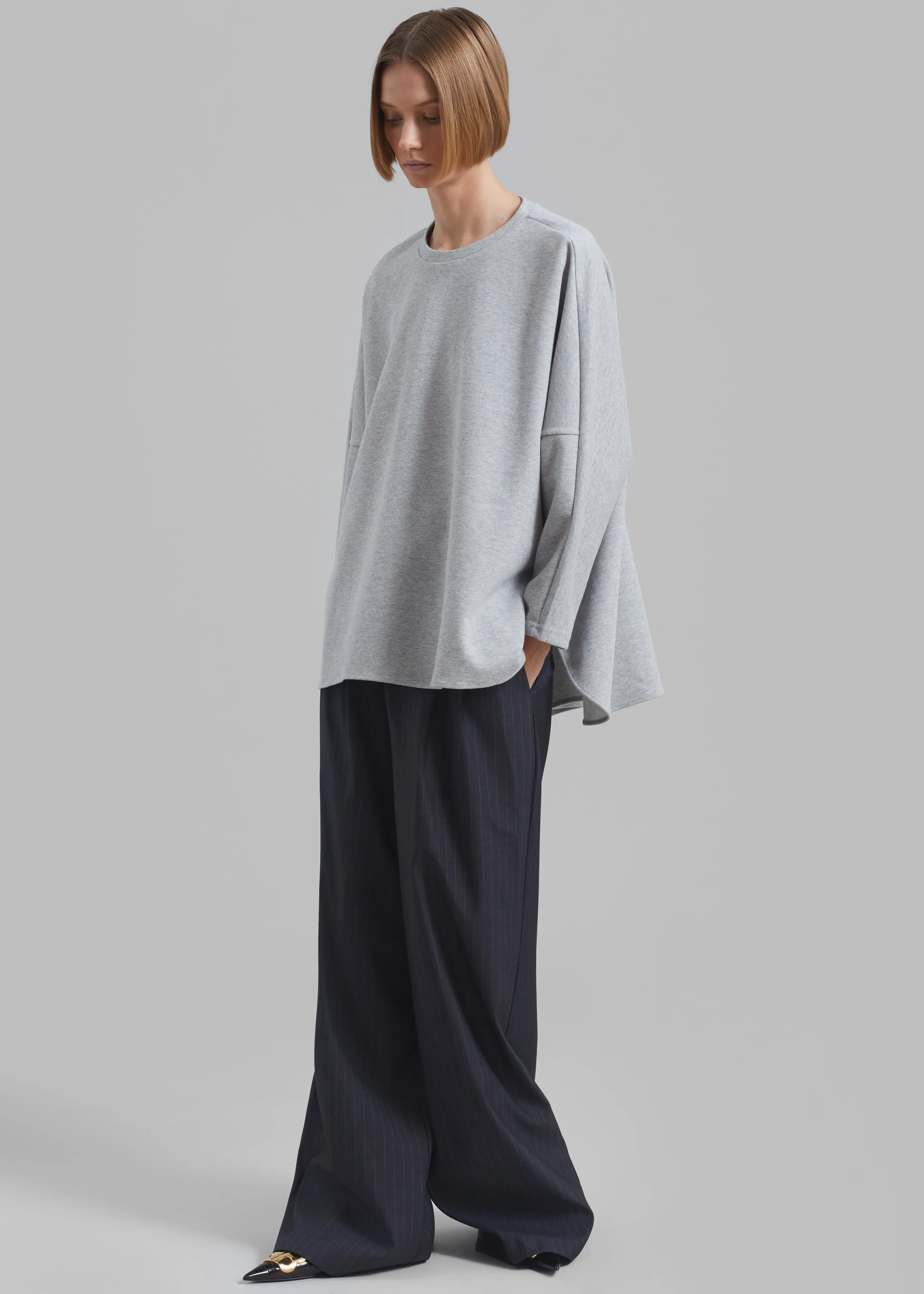 Campbell Long Sleeve Tee - Grey sold by Frankie Shop