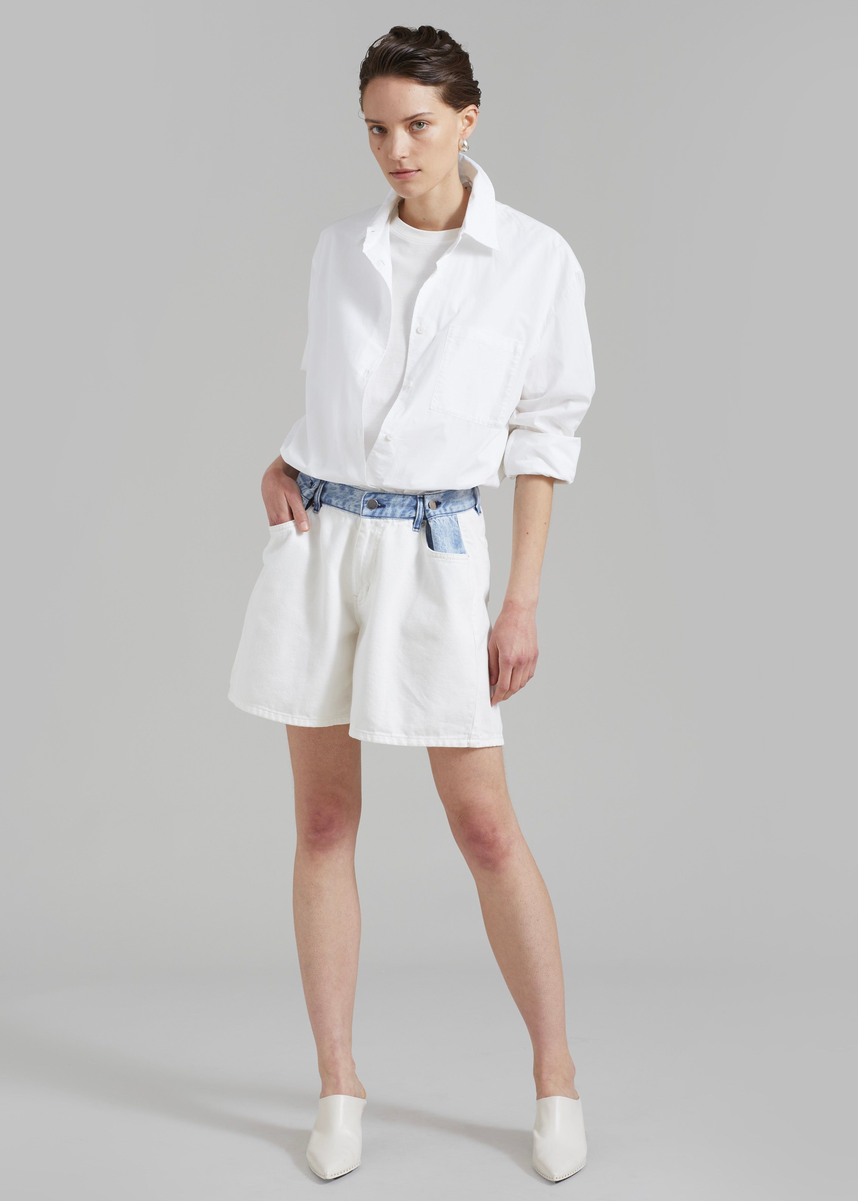 Hayla Contrast Denim Shorts - Off White sold by Frankie Shop product image thumbnail 8