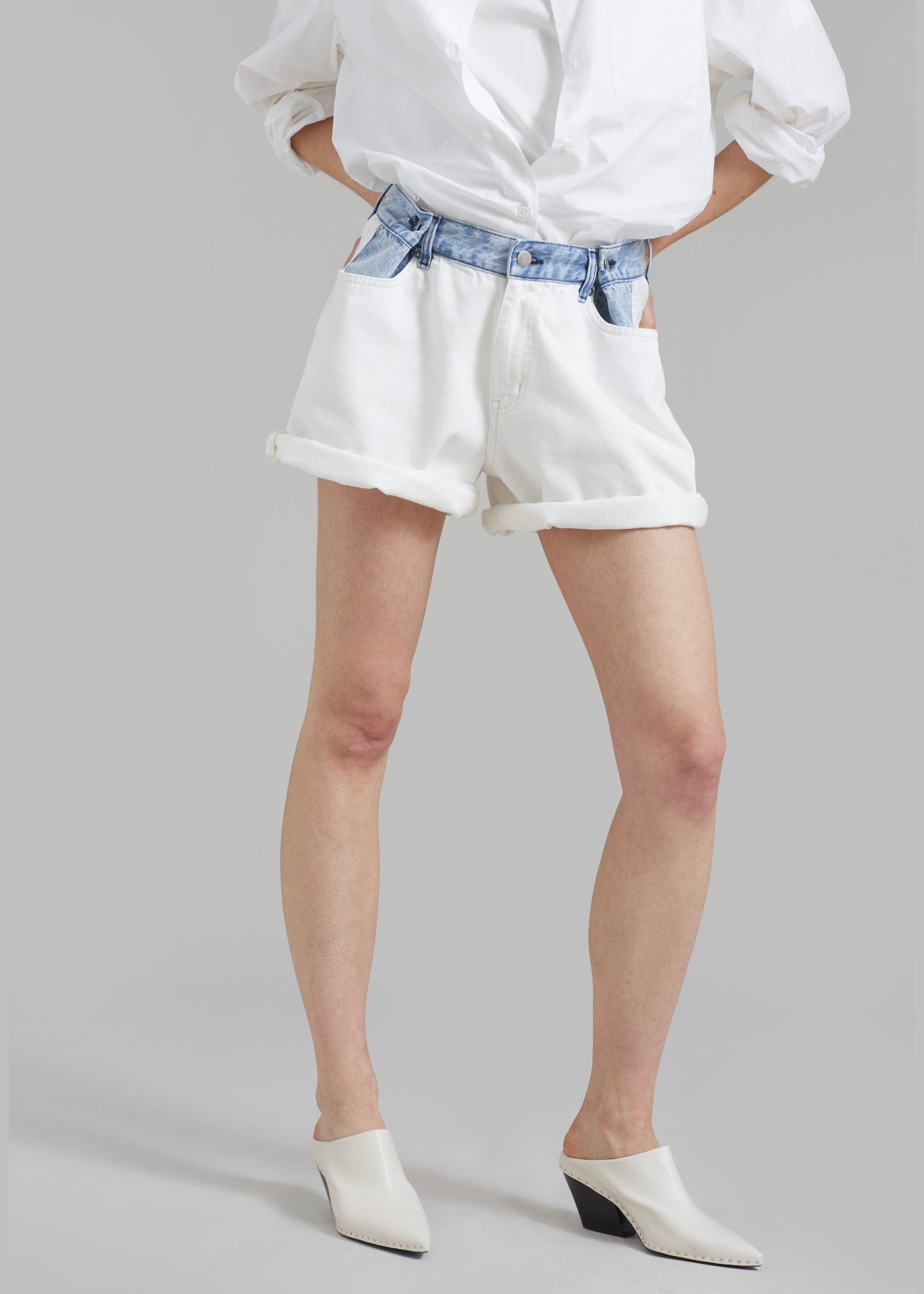 Hayla Contrast Denim Shorts - Off White sold by Frankie Shop product image thumbnail 5