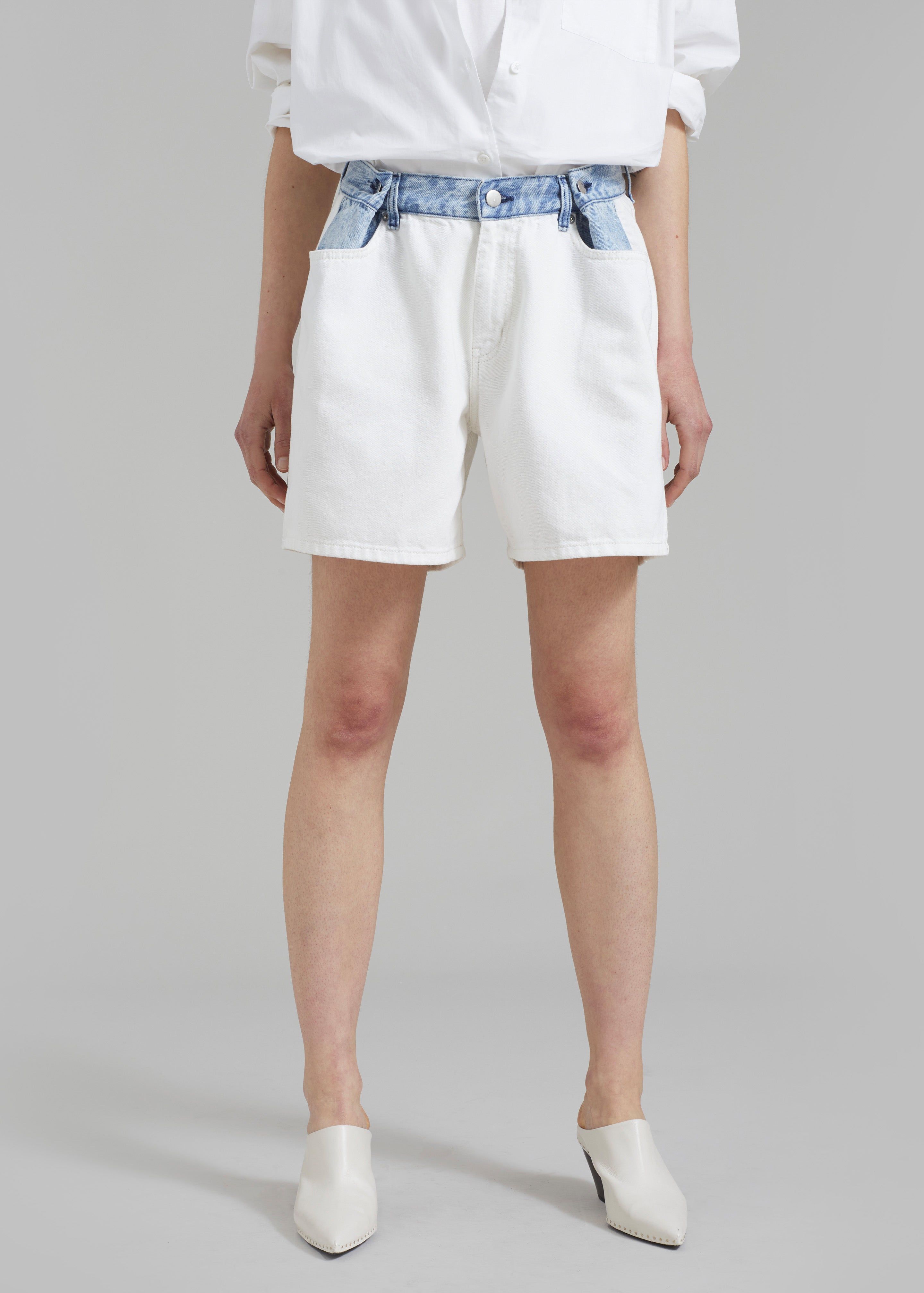 Hayla Contrast Denim Shorts - Off White sold by Frankie Shop product image thumbnail 4