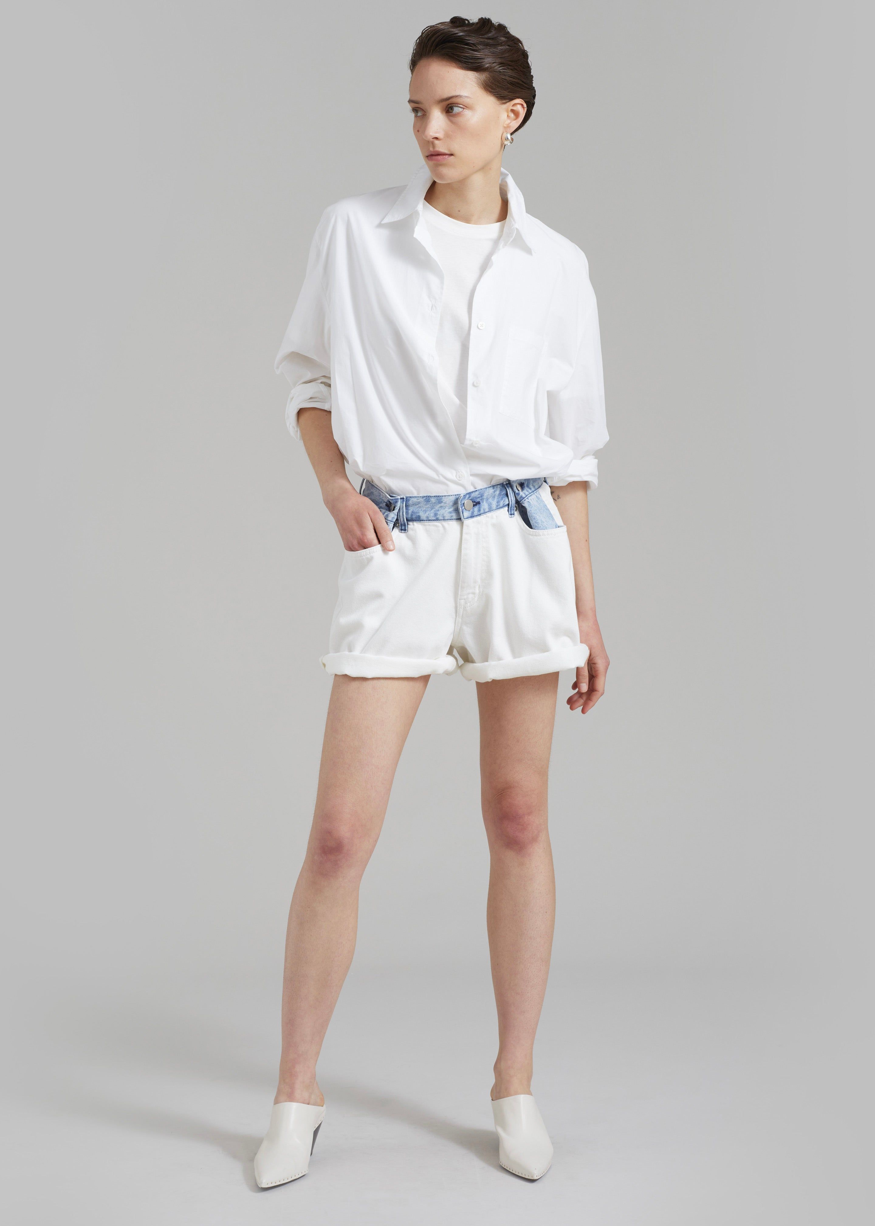 Hayla Contrast Denim Shorts - Off White sold by Frankie Shop product image thumbnail 3