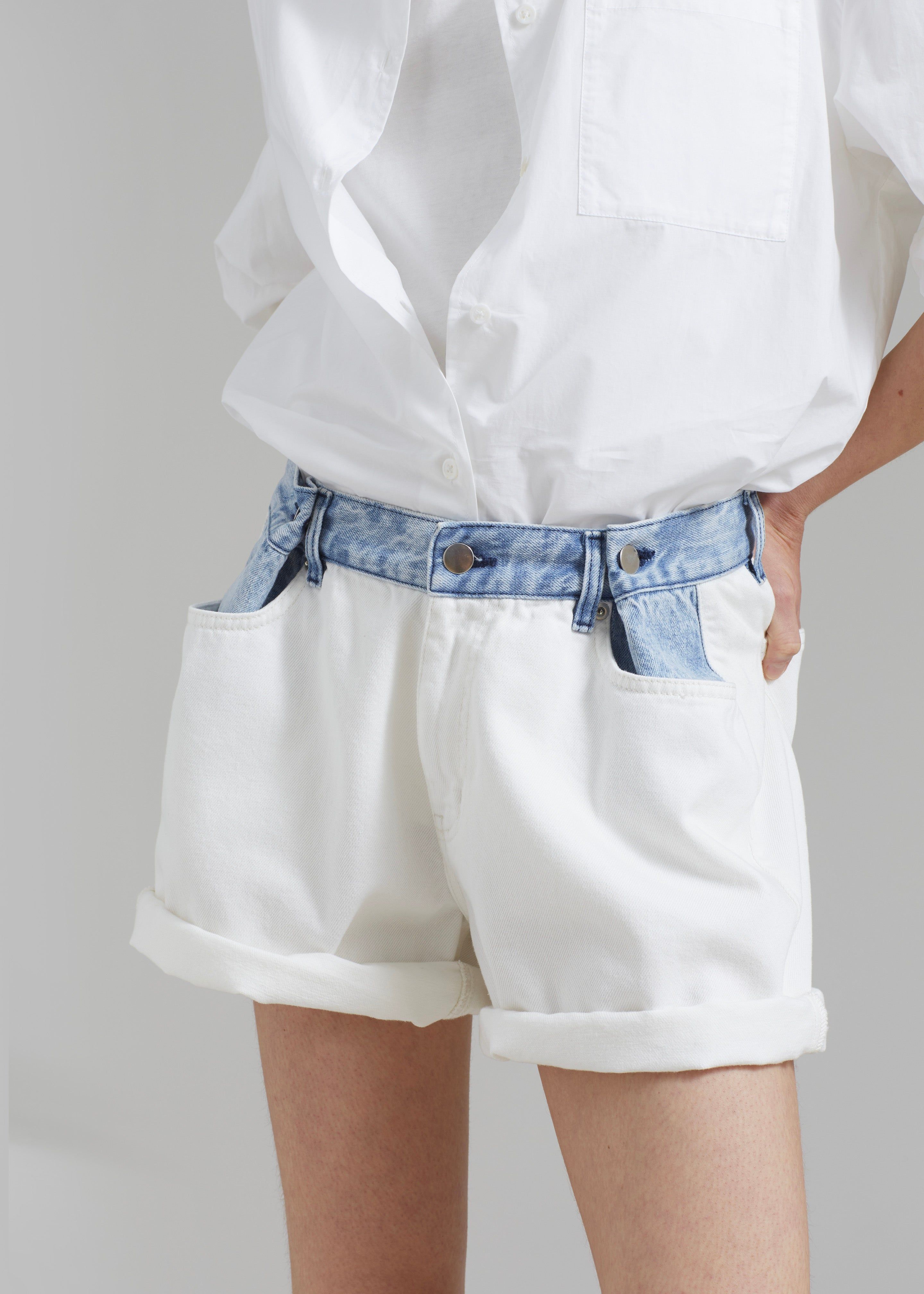 Hayla Contrast Denim Shorts - Off White sold by Frankie Shop product image thumbnail 2